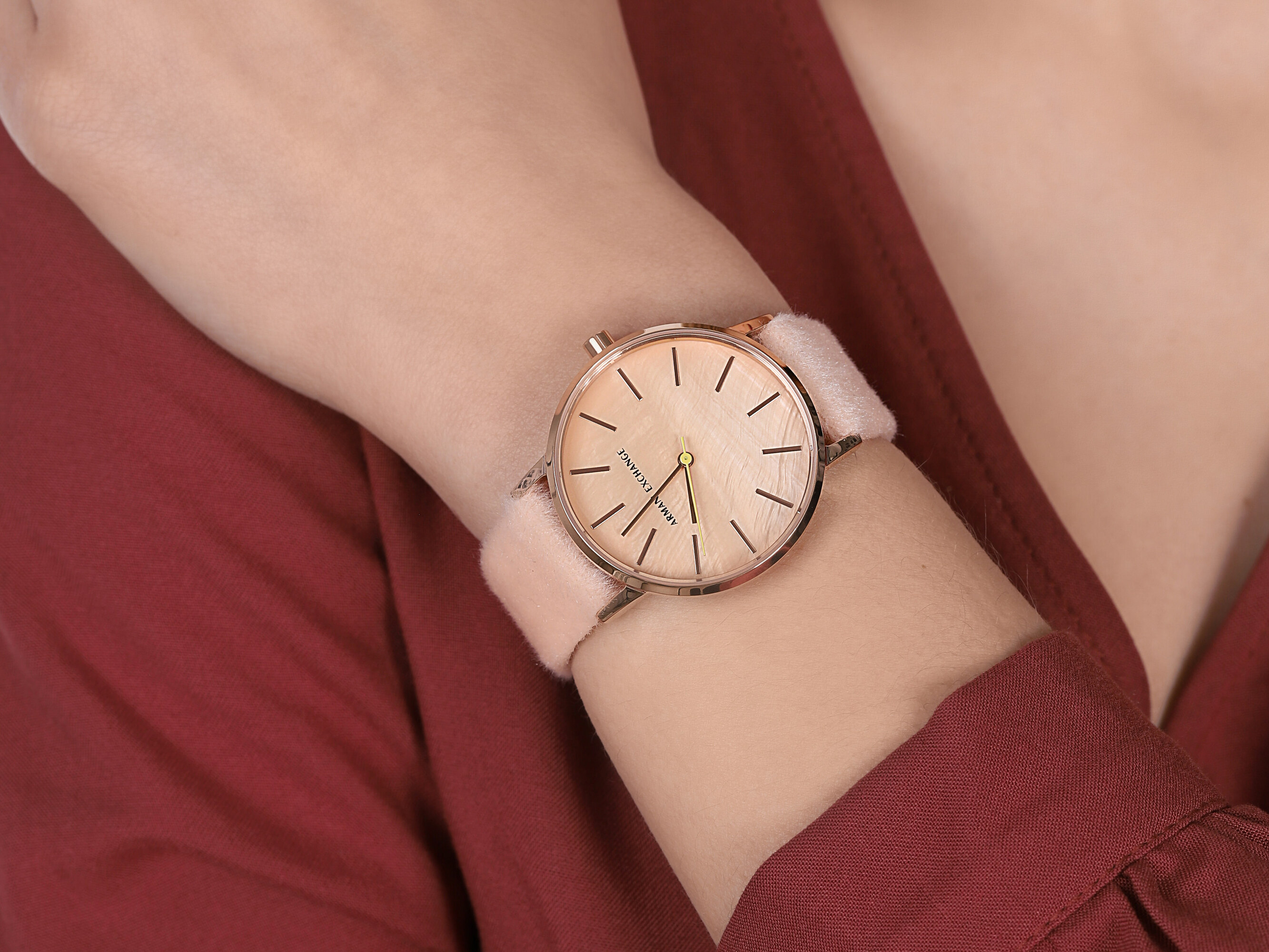 Armani Exchange AX5569 zegarek różowe złoto klasyczny Fashion pasek - miniatura 2