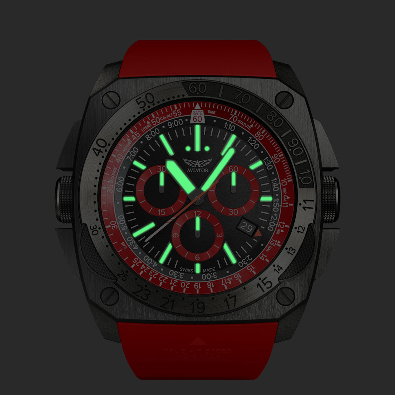 Aviator M.2.30.5.215.6 zegarek męski Mig Collection czarny - miniatura 2