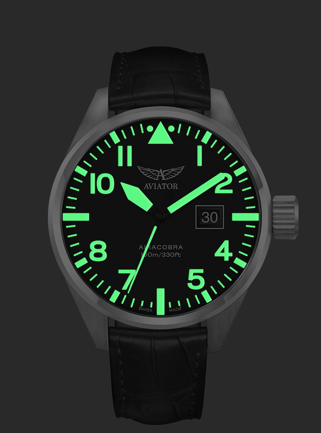 Aviator V.1.22.0.148.4 AIRACOBRA P42 BIG DATE Quartz zegarek klasyczny Airacobra - miniatura 5