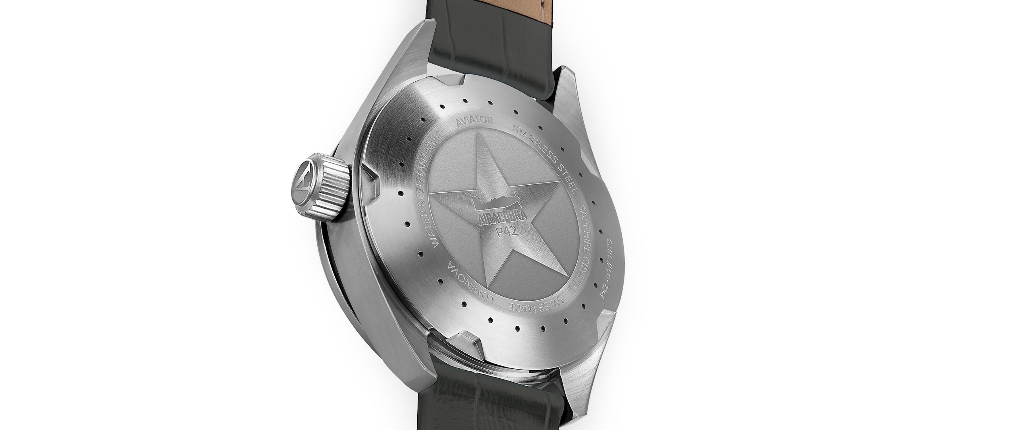 Aviator V.1.22.0.150.4 Airacobra AIRACOBRA P42 BIG DATE Quartz zegarek męski klasyczny szafirowe - miniatura 3