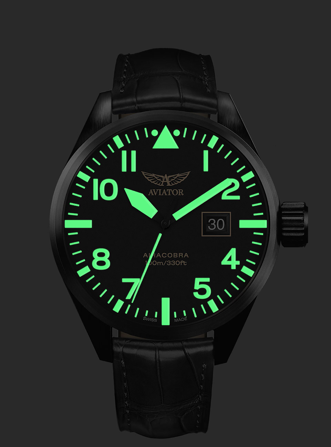 Aviator V.1.22.5.157.4 AIRACOBRA P42 BIG DATE Quartz zegarek klasyczny Airacobra - miniatura 6