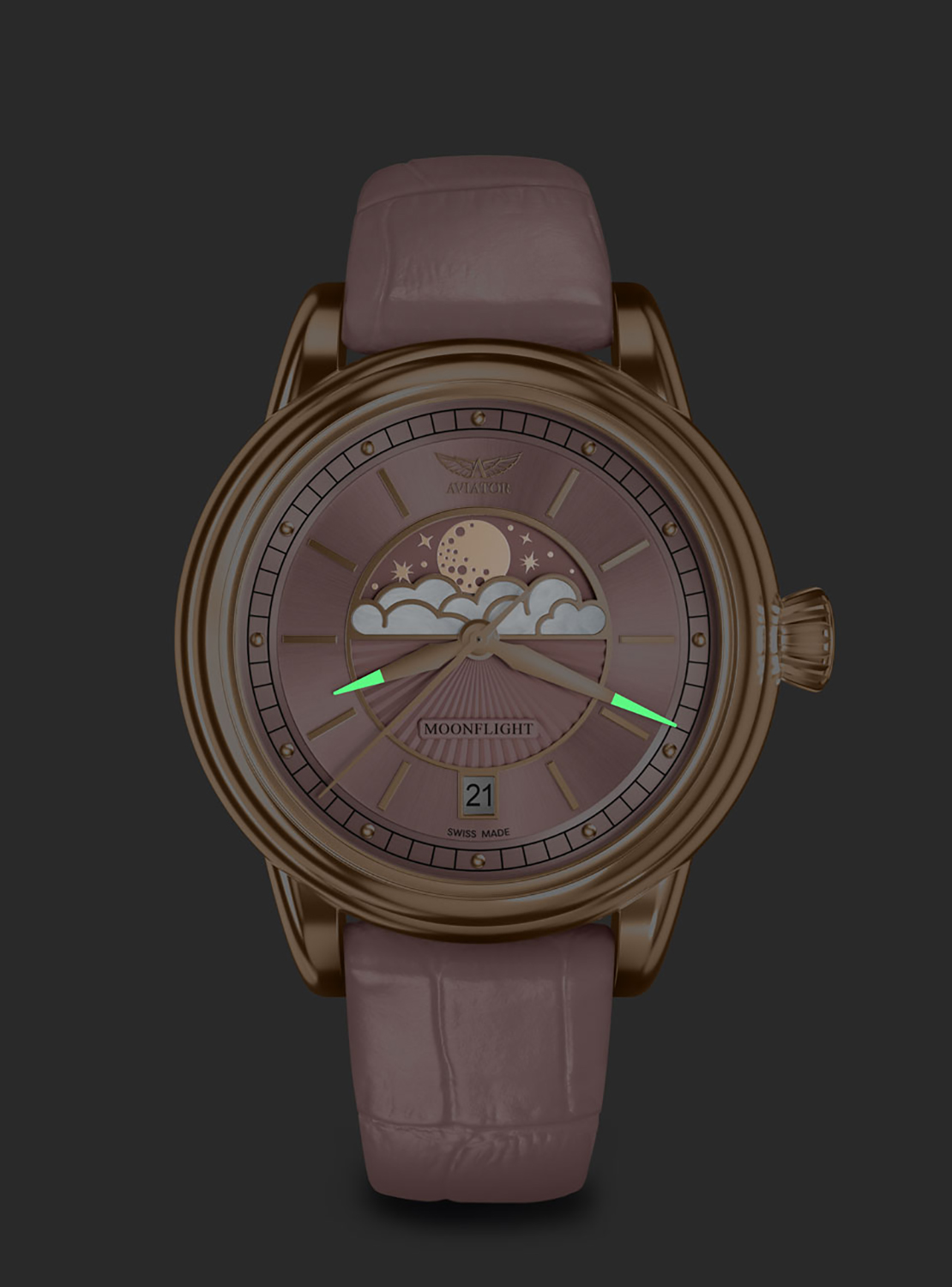 Aviator V.1.33.2.258.4 DOUGLAS MOONFLIGHT zegarek klasyczny Douglas Moonflight - miniatura 4