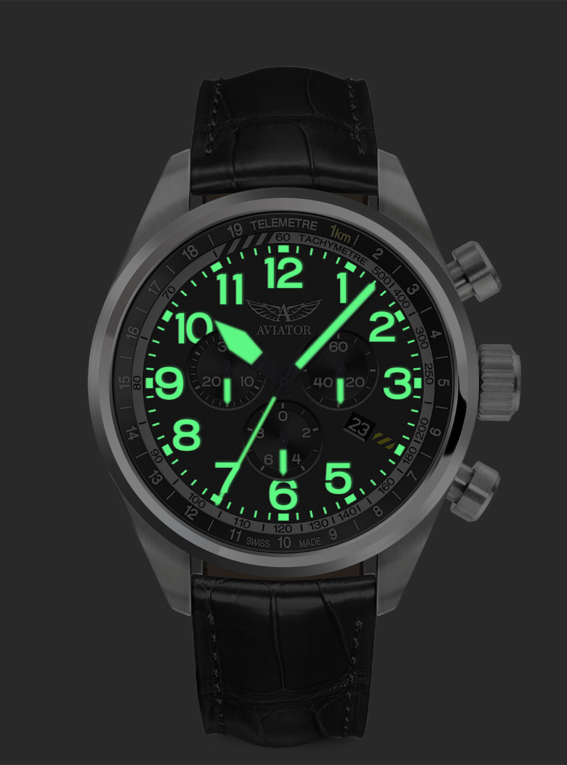 Aviator V.2.25.0.169.4 AIRACOBRA P45 CHRONO zegarek klasyczny Airacobra - miniatura 4
