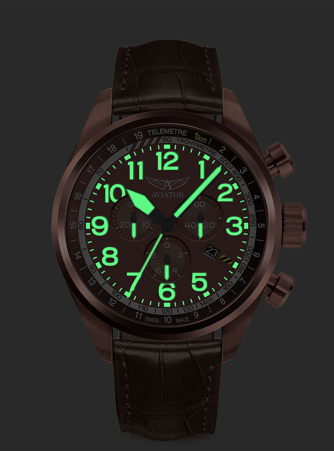 Aviator V.2.25.8.172.4 AIRACOBRA P45 CHRONO zegarek klasyczny Airacobra - miniatura 4
