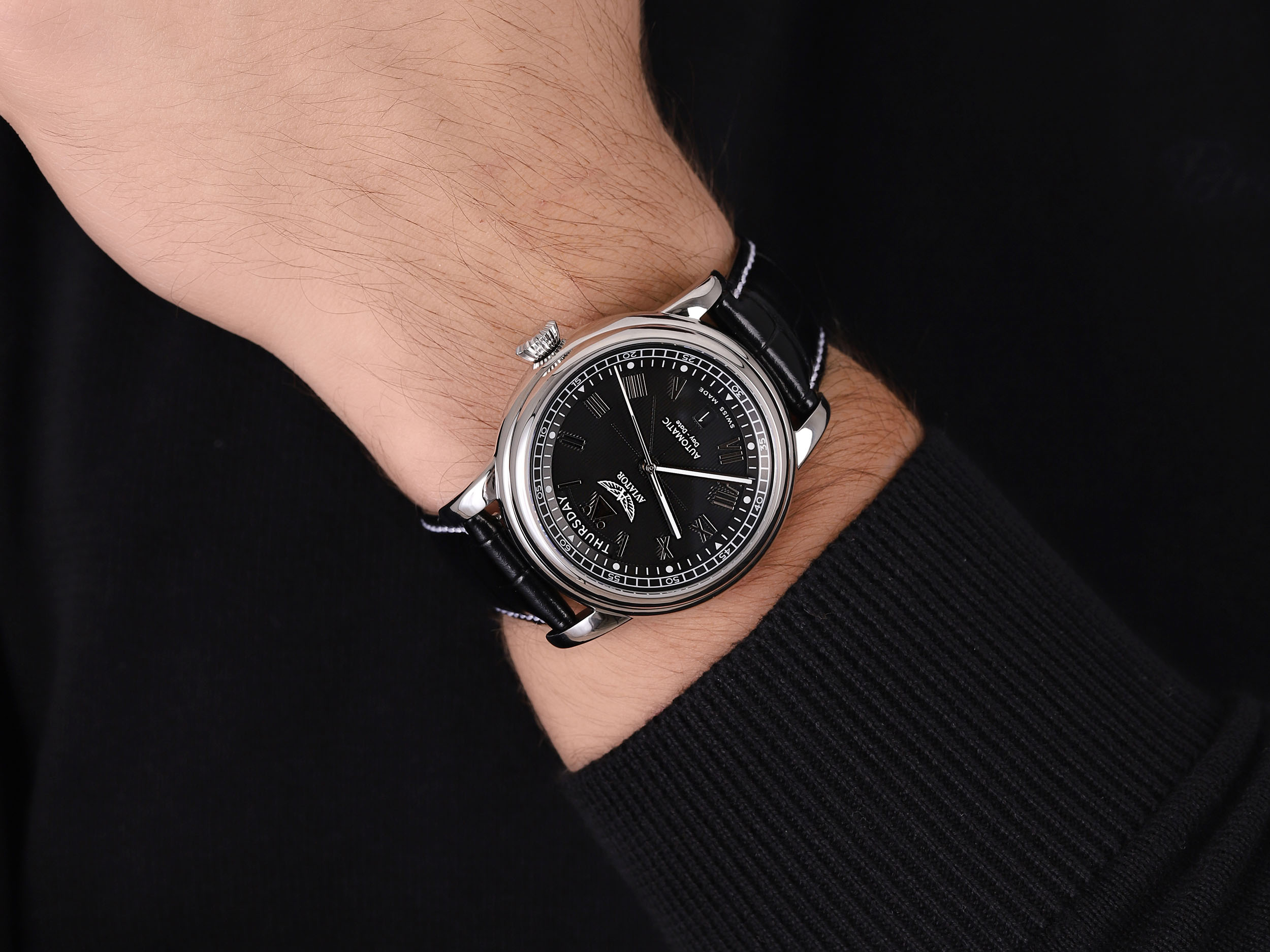 Aviator V.3.35.0.274.4 Douglas Douglas DAY-DATE 41 Automatic LIMITED EDITION zegarek męski klasyczny szafirowe - miniatura 2