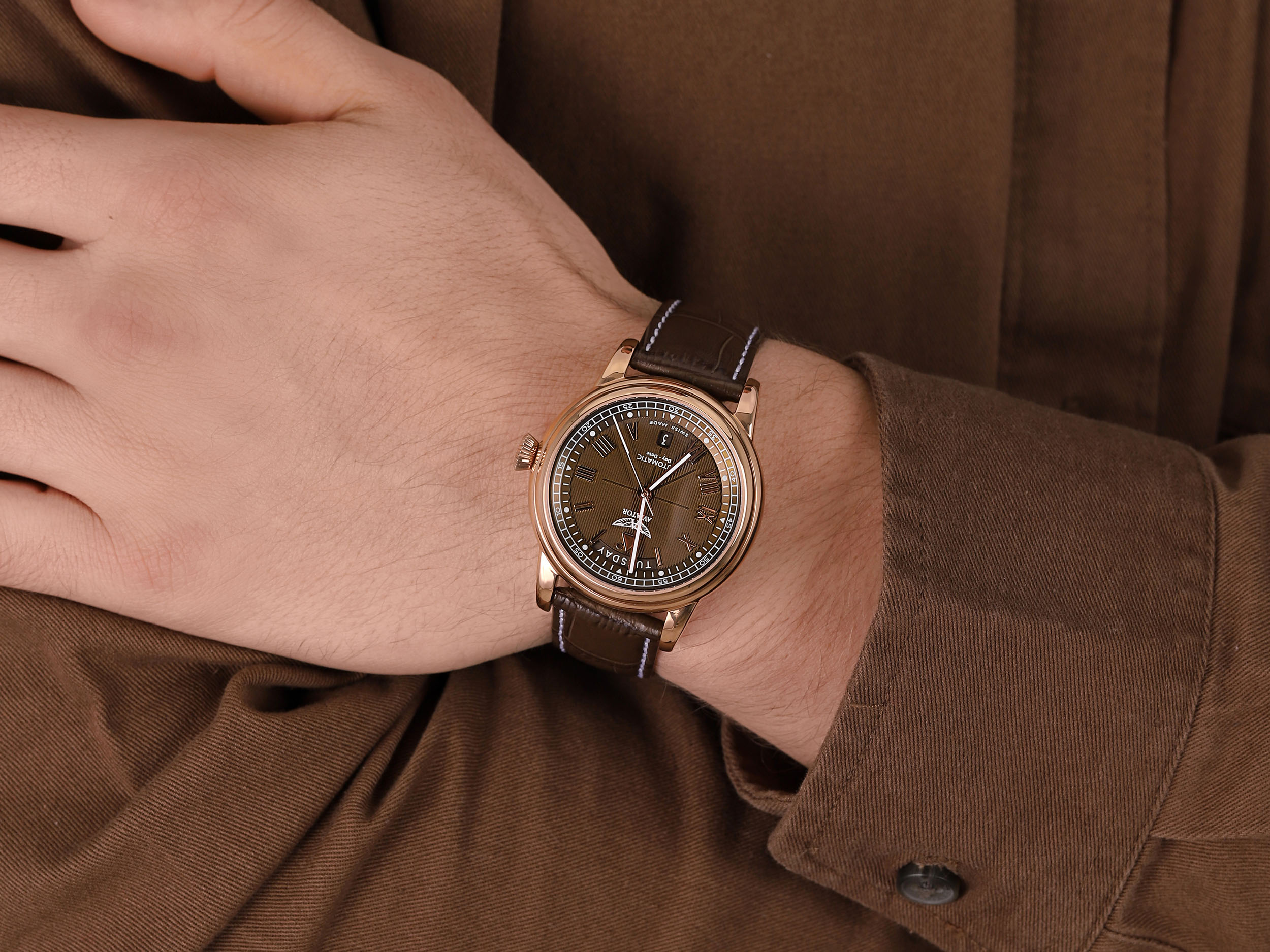 Aviator V.3.35.2.280.4 Douglas Douglas DAY-DATE 41 Automatic LIMITED EDITION zegarek męski klasyczny szafirowe - miniatura 2