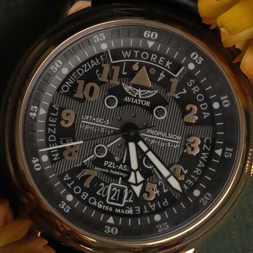 Aviator V.3.36.2.294.4 PL Douglas Polish Edition Day-Date Meca 41 zegarek klasyczny Douglas - miniatura 6