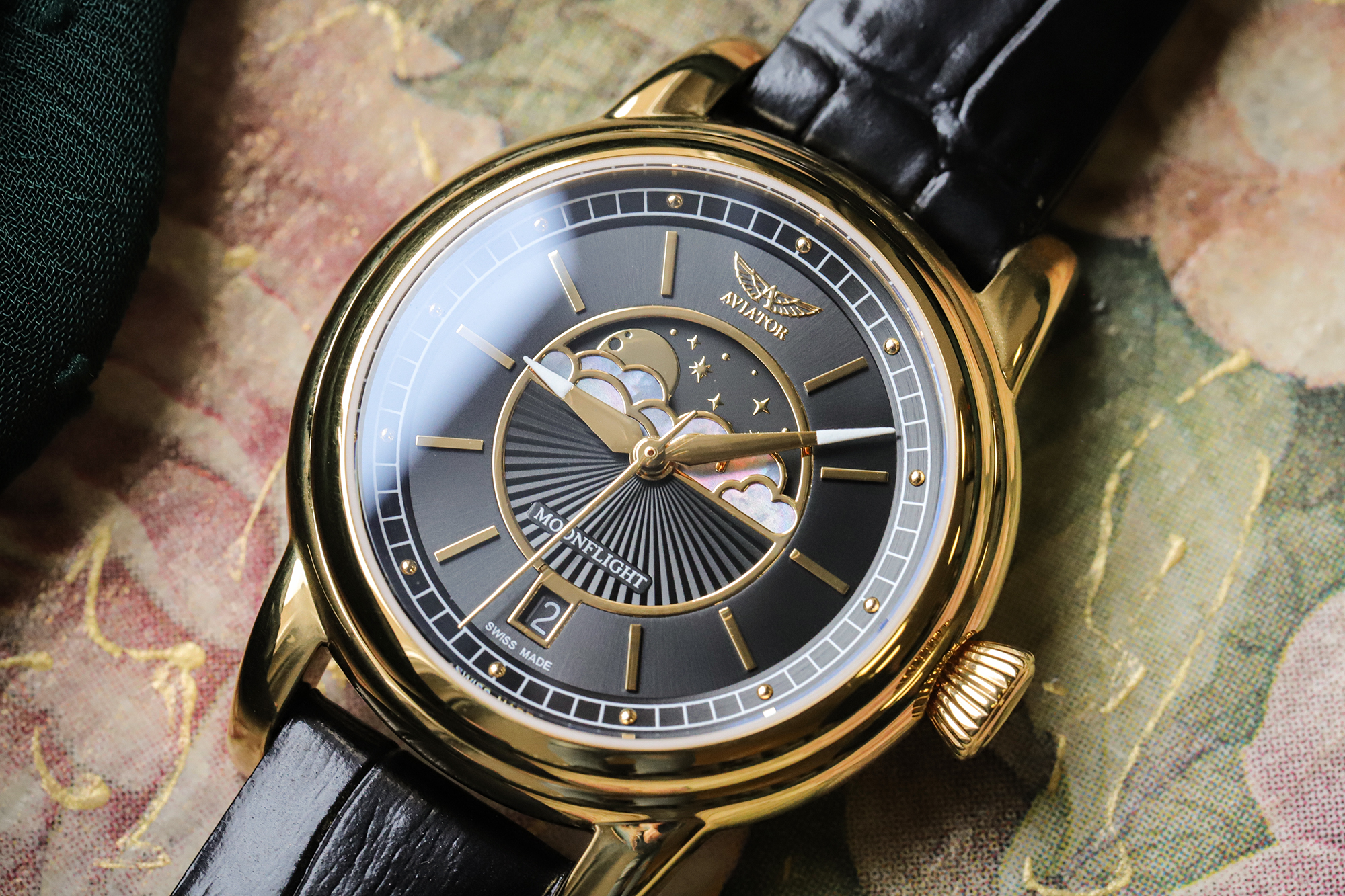 Aviator V13313444 damski zegarek Douglas Moonflight pasek
