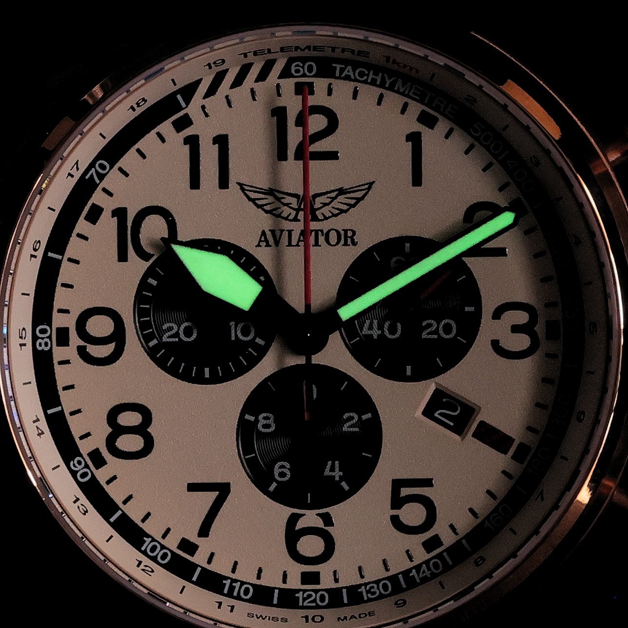 Aviator V22521734 zegarek męski Airacobra różowe złoto - miniatura 5