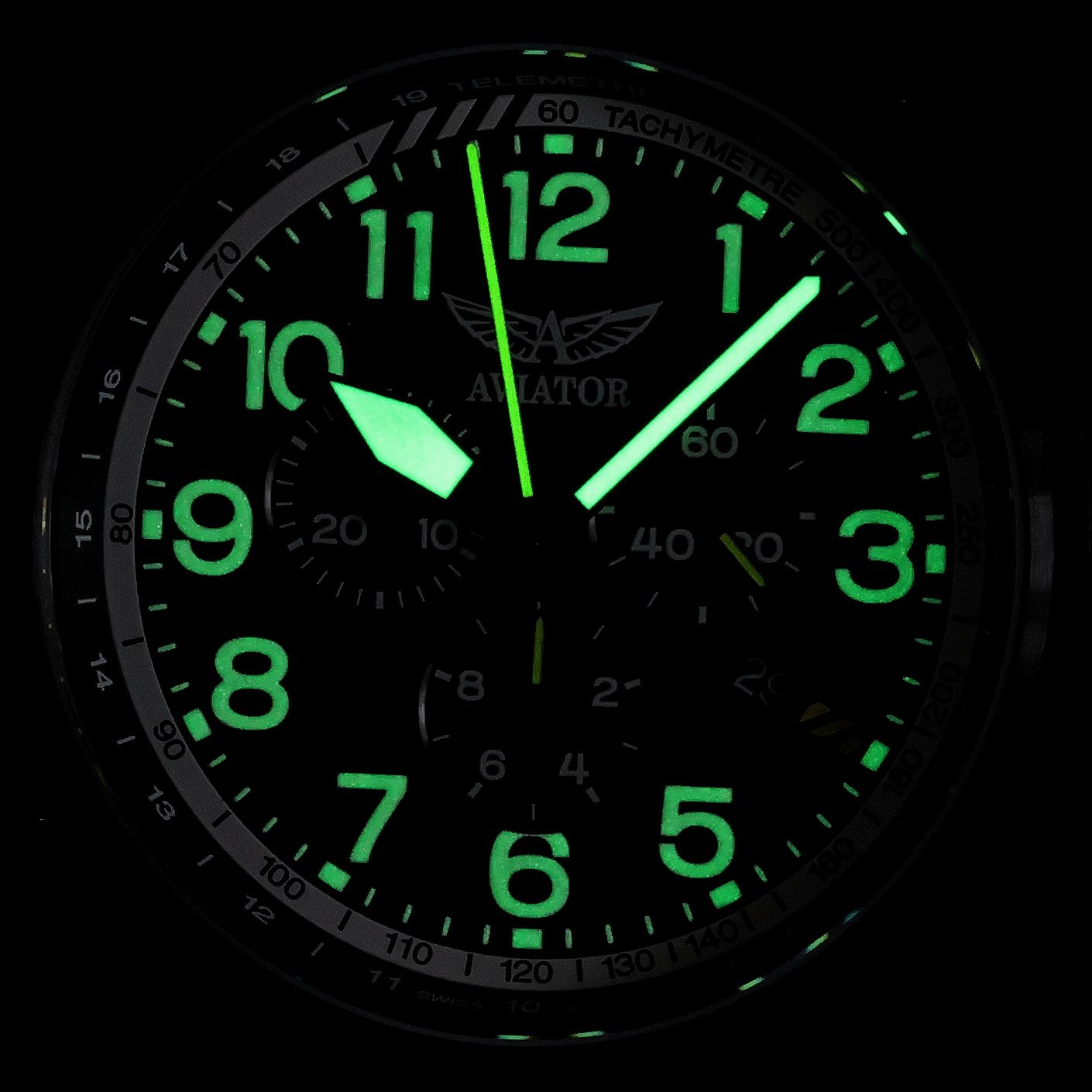 Aviator V22551694 AIRACOBRA P45 CHRONO Airacobra klasyczny zegarek czarny - miniatura 5