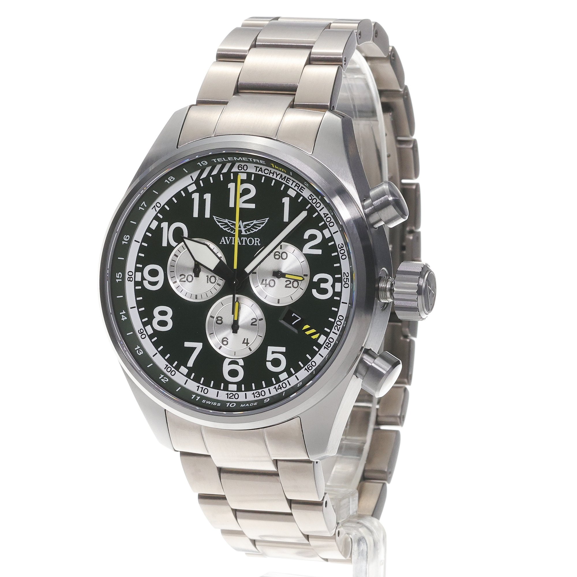 Aviator V22571715 AIRACOBRA P45 CHRONO Airacobra klasyczny zegarek szary - miniatura 2
