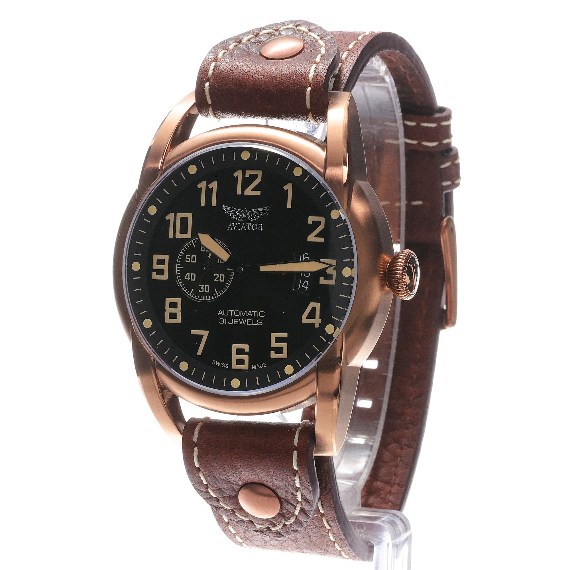 Aviator V31881624 Bristol klasyczny zegarek różowe złoto - miniatura 2