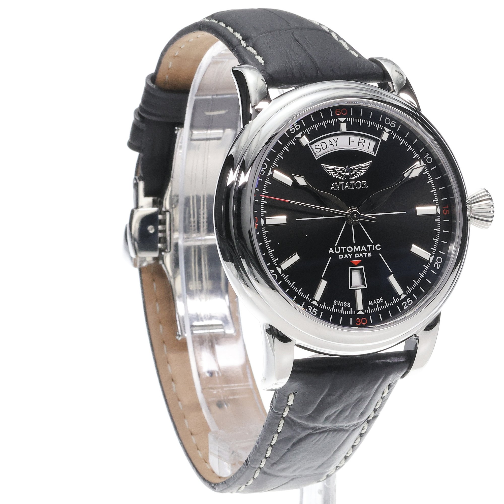 Aviator V32001424 DOUGLAS DAY-DATE Douglas klasyczny zegarek srebrny - miniatura 3