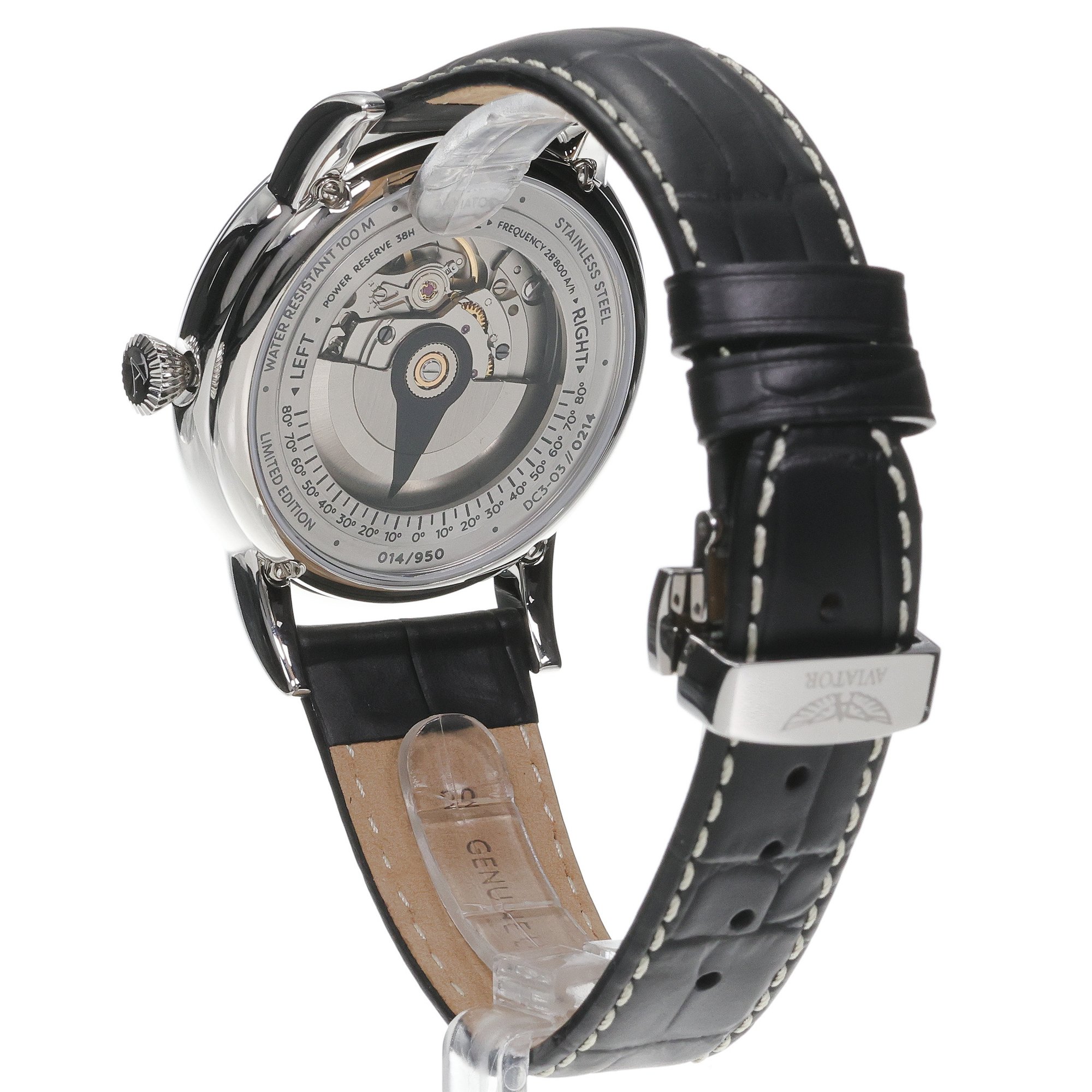 Aviator V33202664 zegarek srebrny klasyczny Douglas pasek - miniatura 4