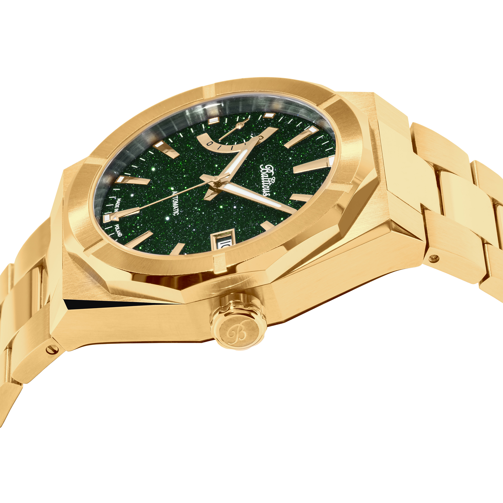 Balticus BALSDGPRGA Gwiezdny Pył Gwiezdny Pył 40mm Zielony Power Reserve Automatic zegarek męski sportowy szafirowe - miniatura 4