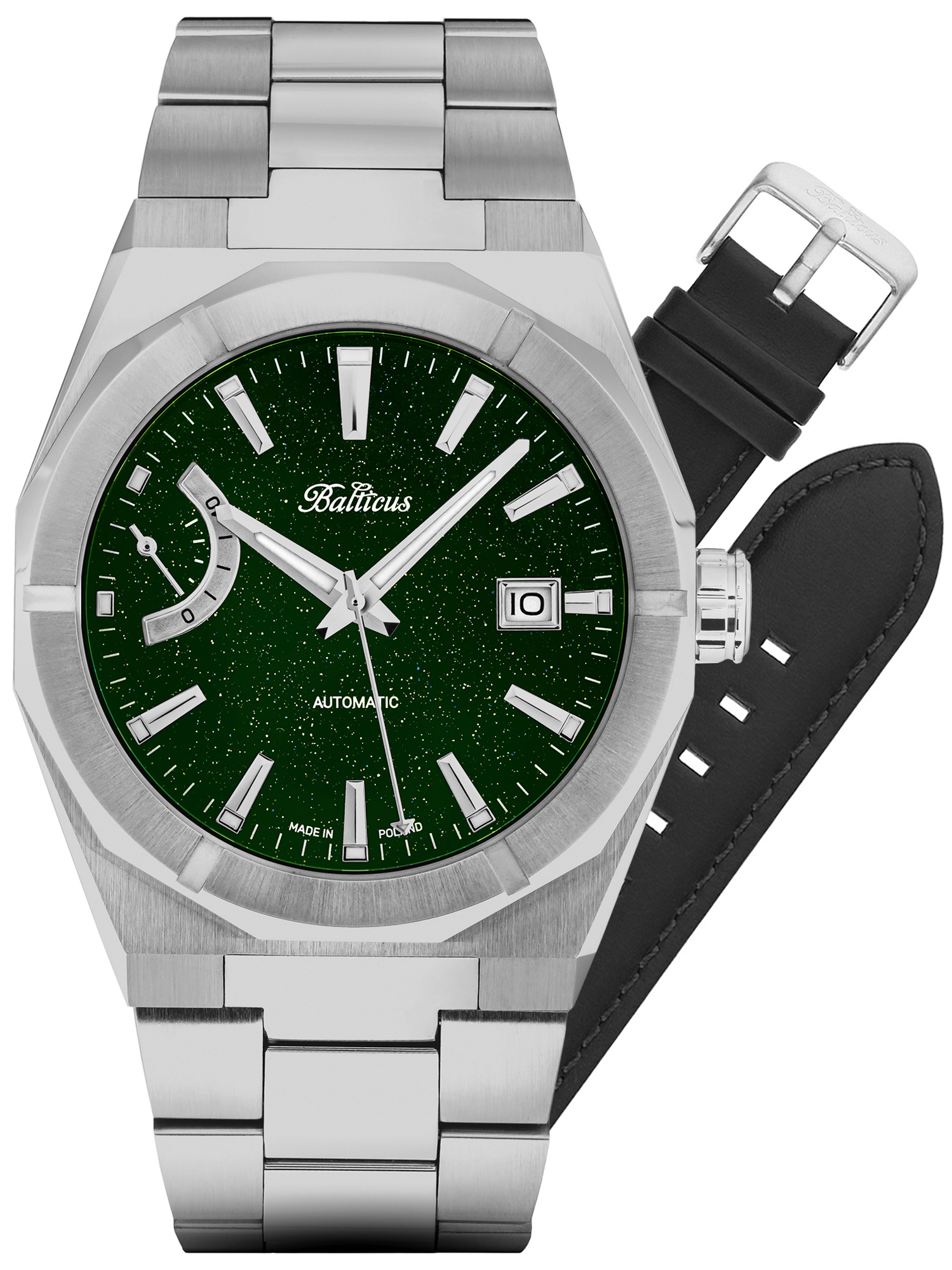 Gwiezdny Pył 40mm Zielony Power Reserve Automatic Balticus BALSDSPRGA 