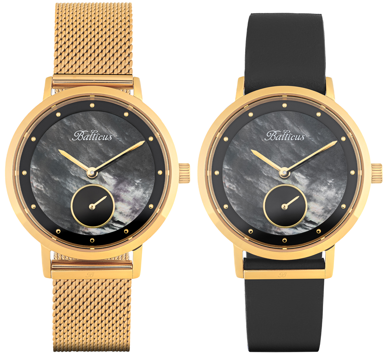Balticus BLT-BALNSGB Sky New Sky Gold Black Pearl zegarek damski klasyczny szafirowe - miniatura 3