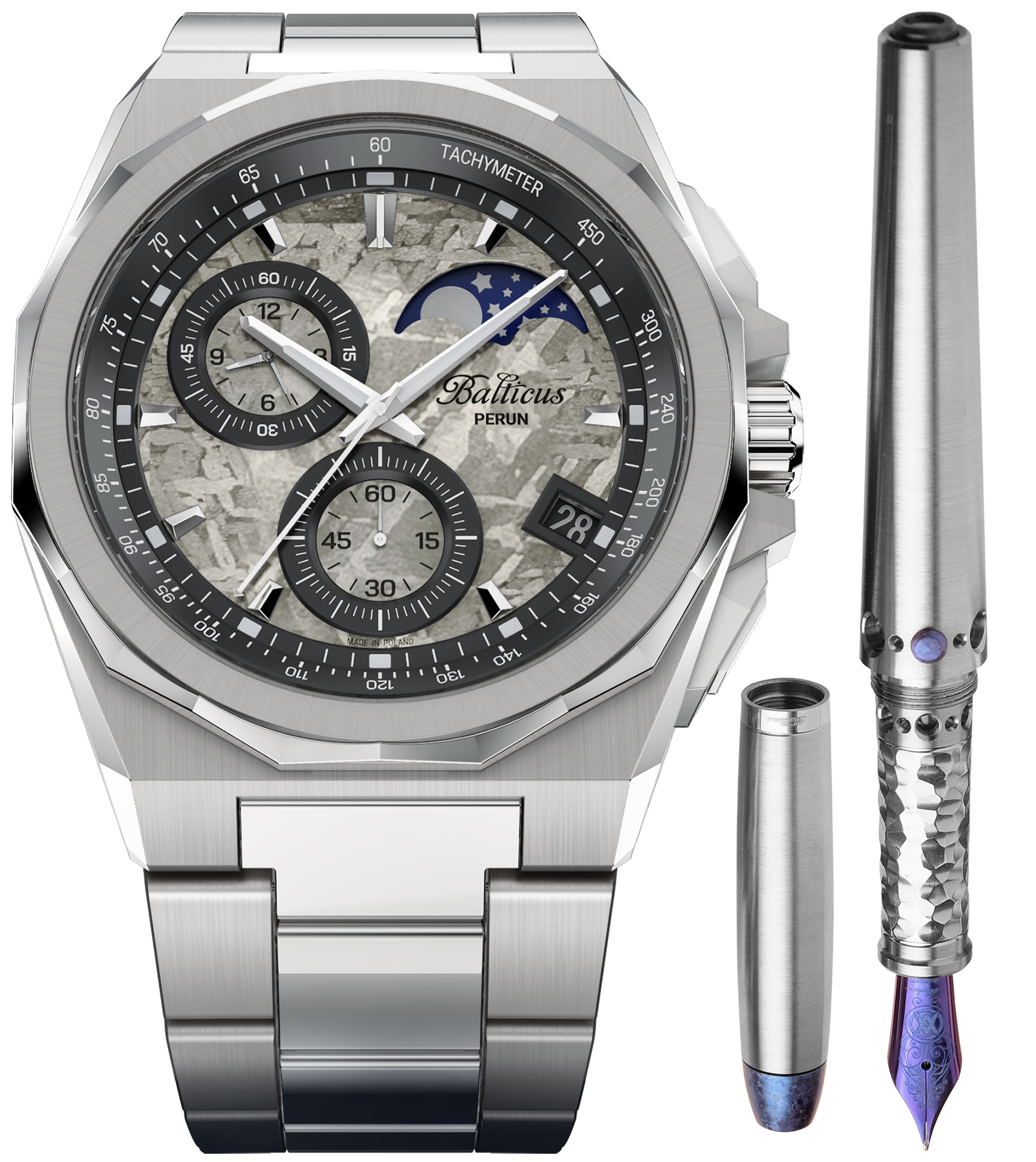 Balticus PERUNFP Gwiezdny Pył Chrono Moonphase 42mm z Piórem Limited Edition