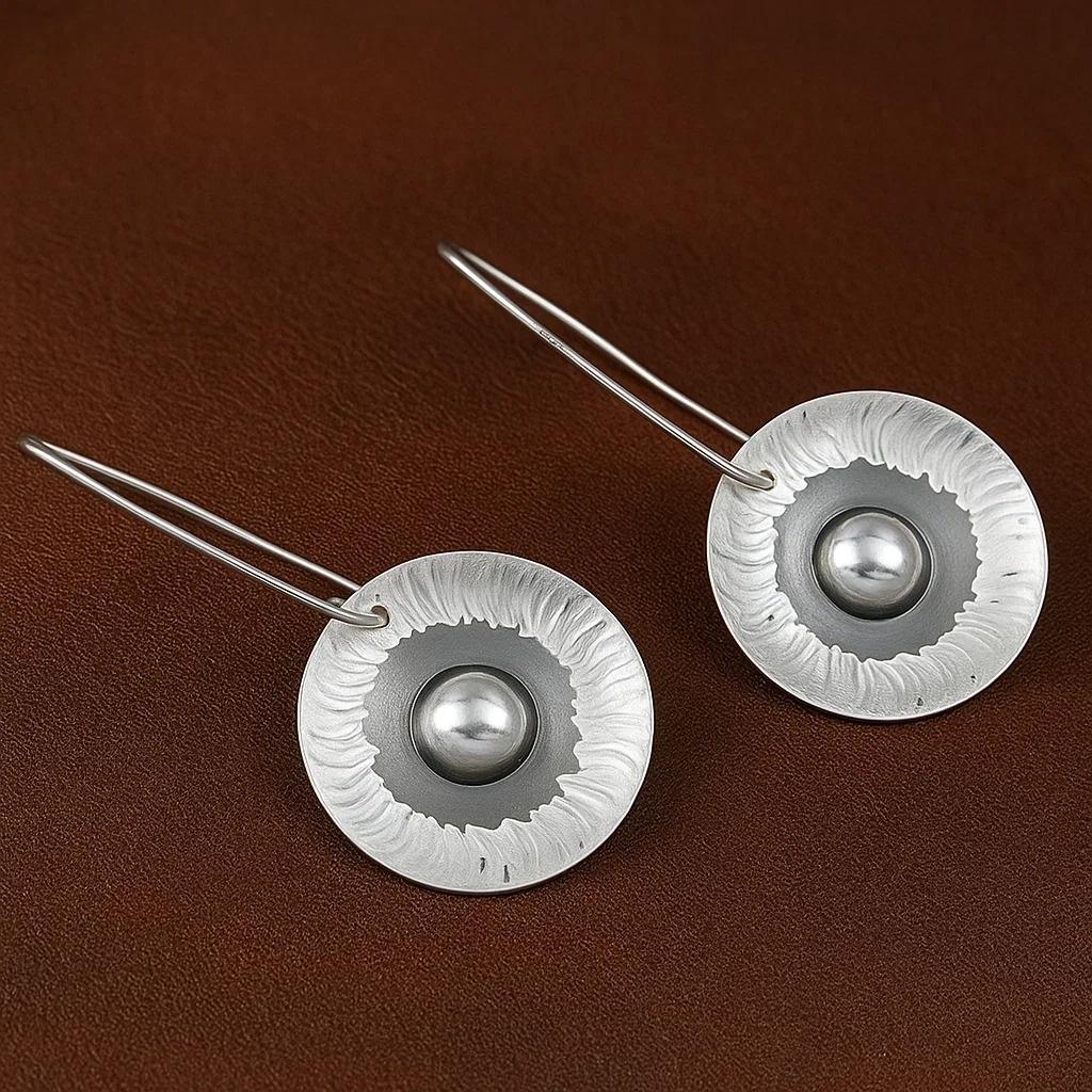 biżuteria Harf KBD0022 Okazałe błyszczące kolczyki srebrne długie - miniatura 5