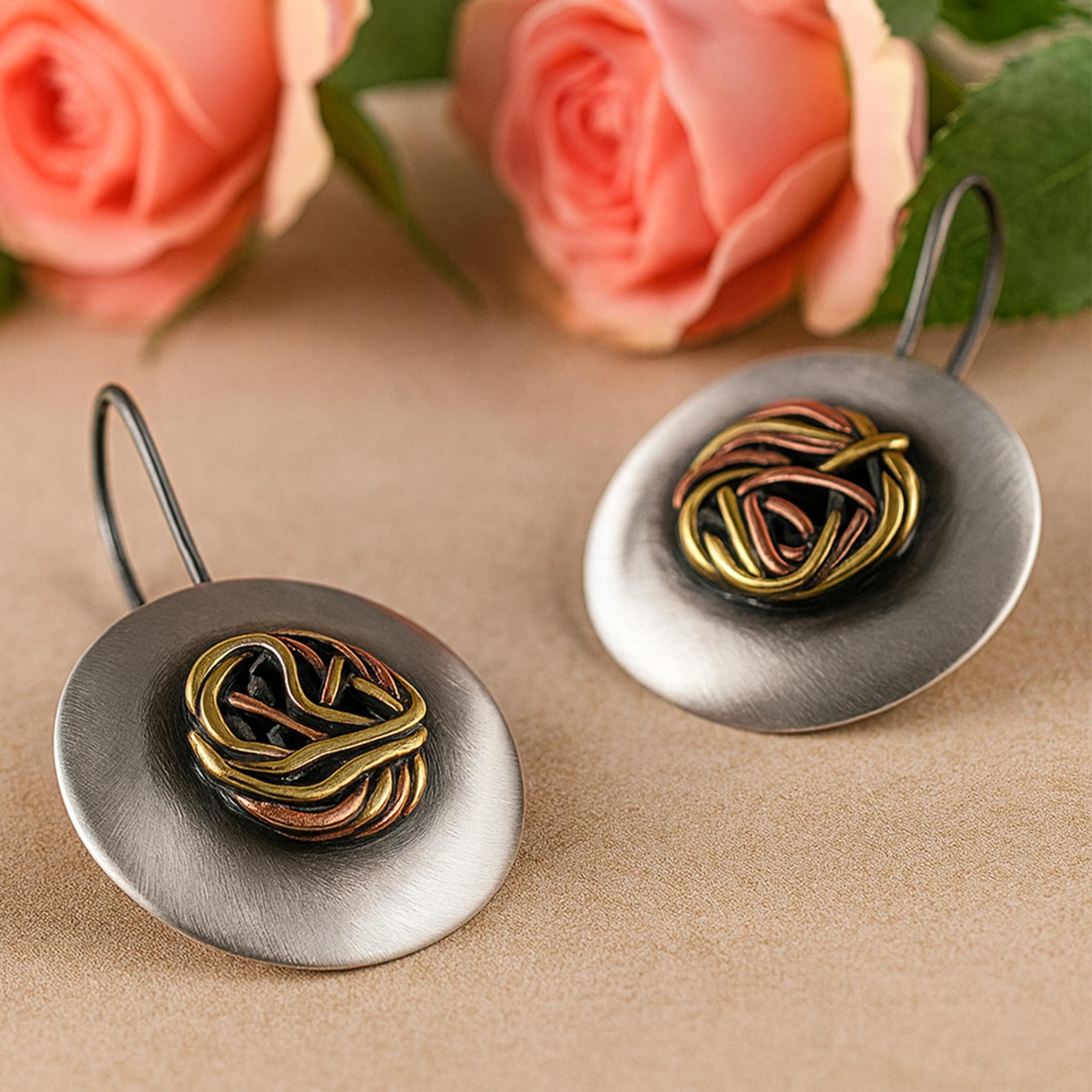 biżuteria Harf KBZ0009 Eleganckie kolczyki srebrne z kolorowymi drucikami - miniatura 2