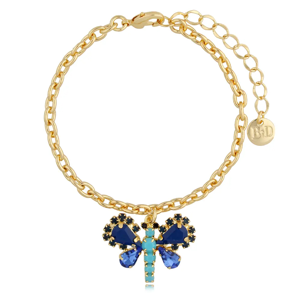 Bransoletka z niebieskim motylem Blue Butterfly By Dziubeka BMI0132 