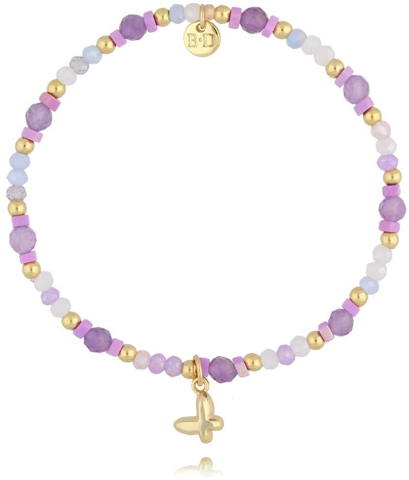 Bransoletka fioletowa z motylkiem By Dziubeka BSC2277 