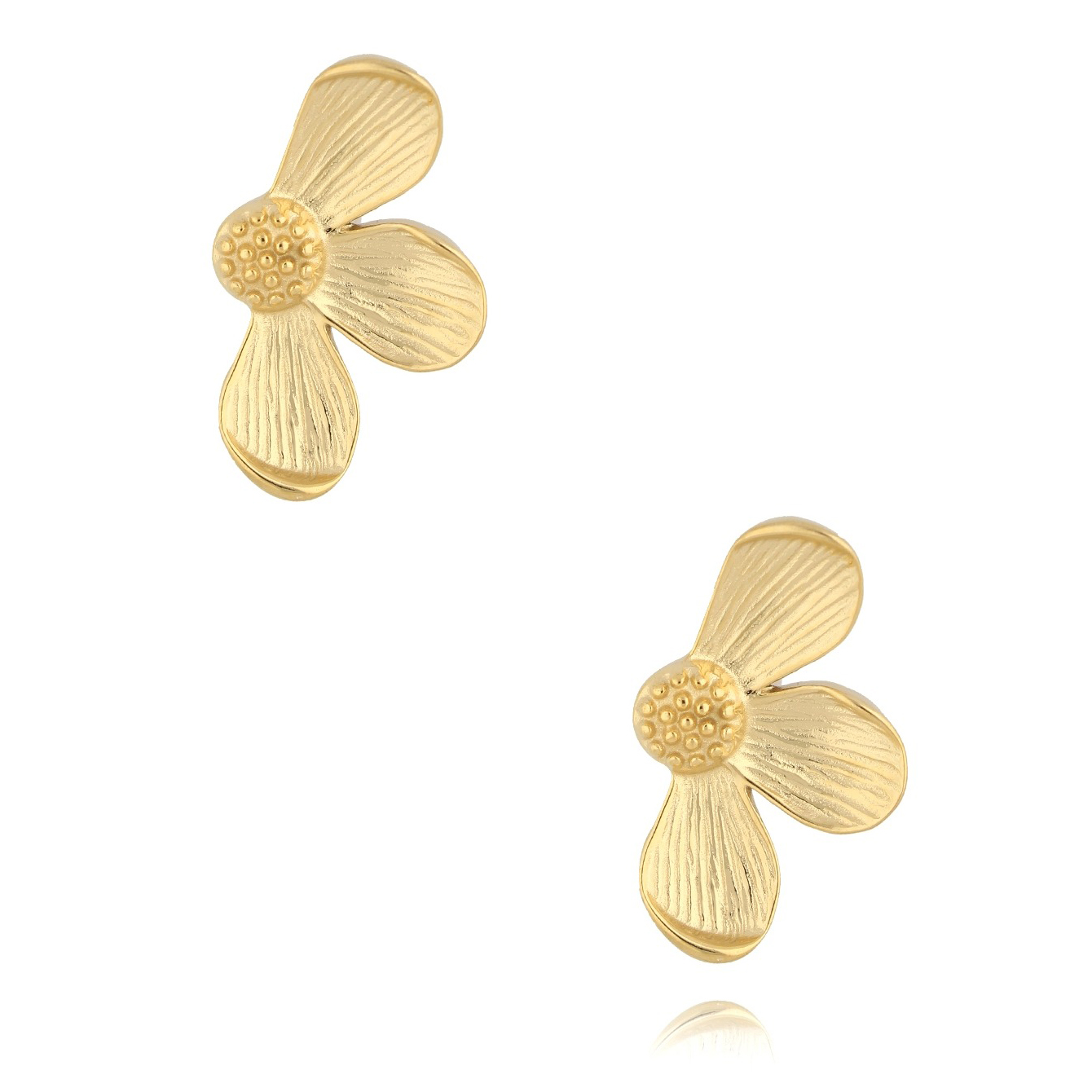 By Dziubeka KSA1828 Kolczyki złote kwiatki Luminous Petals - miniatura 1