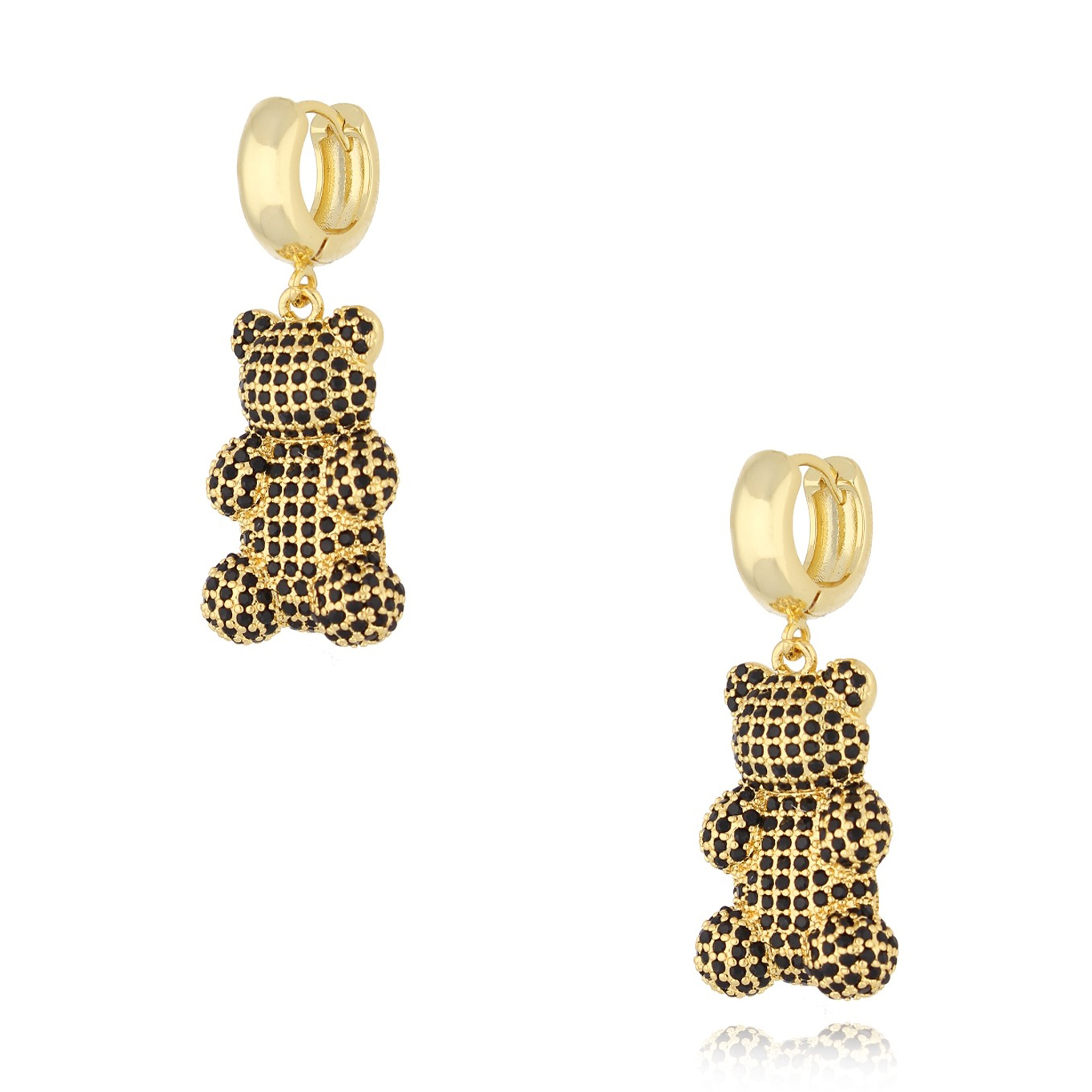Kolczyki złote z dużymi misiami Bears By Dziubeka KSS1459 