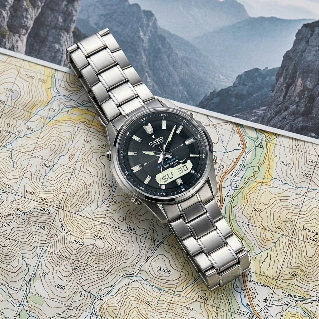 Casio LCW-M100DSE-1AER męski zegarek Lineage bransoleta - miniatura 3
