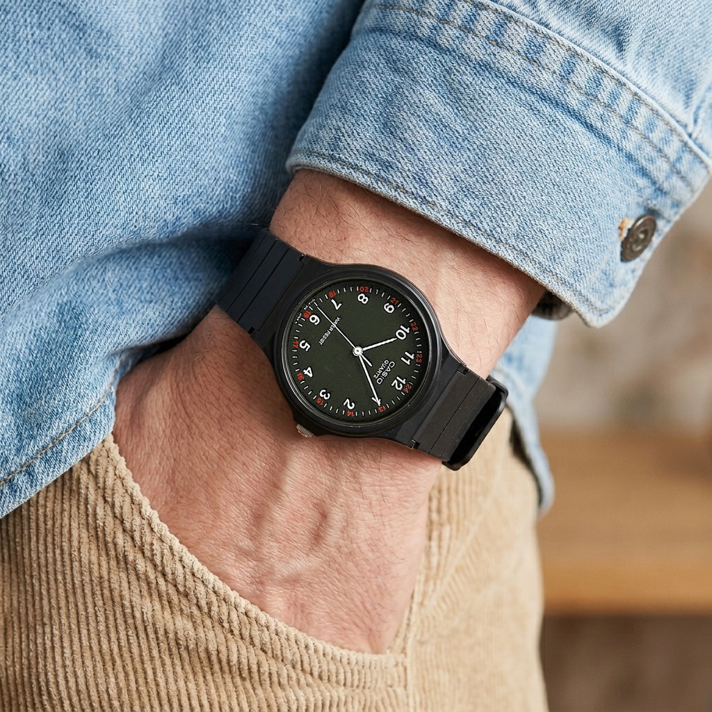 Casio MQ-24-1BLLEG zegarek czarny klasyczny Klasyczne pasek - miniatura 5