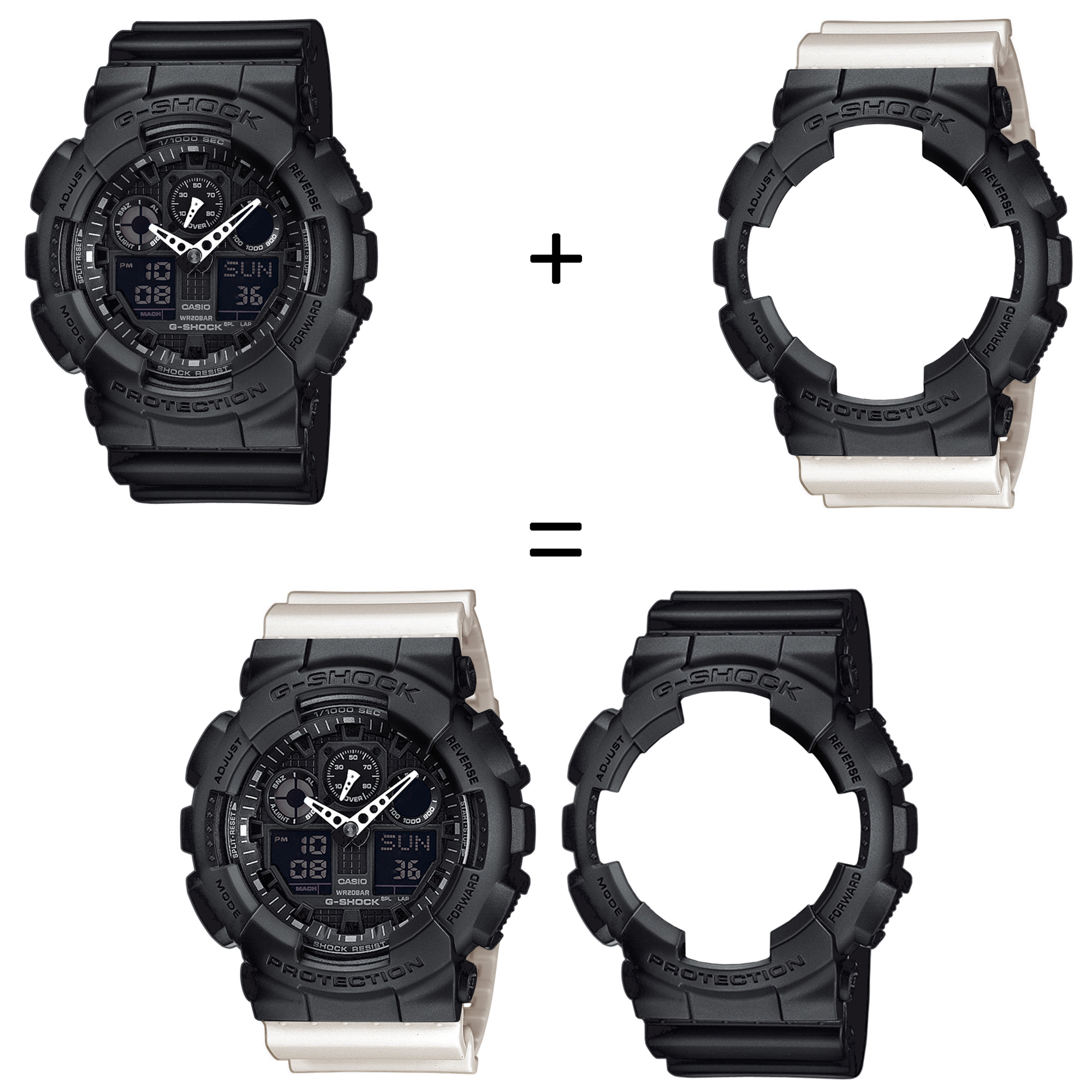 Casio SET GA-100-1A1ER + BEZEL 10358741 + PASEK 10395227 zegarek - miniatura 2