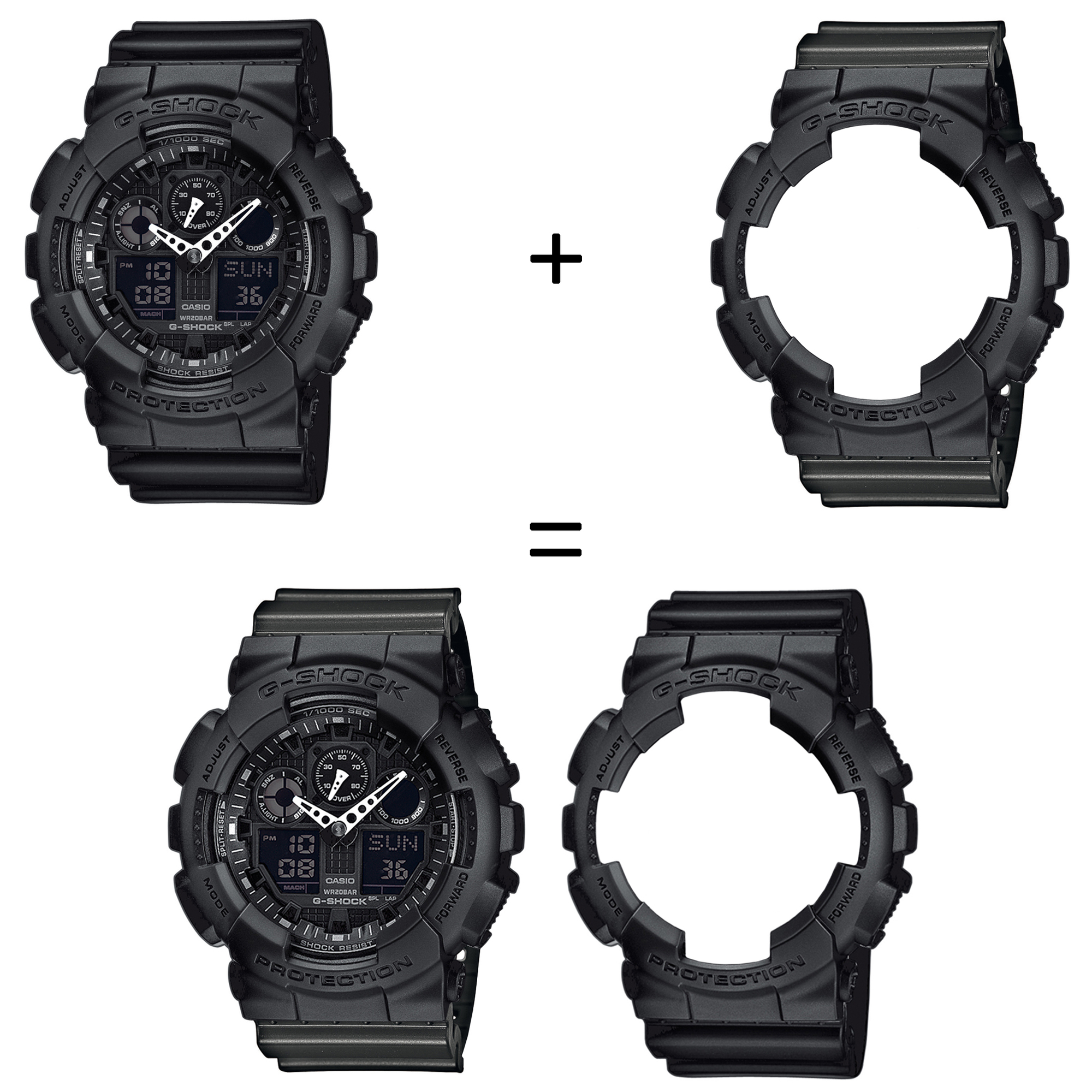 Casio SET GA-100-1A1ER + BEZEL 10358741 + PASEK 10467764 zegarek - miniatura 2
