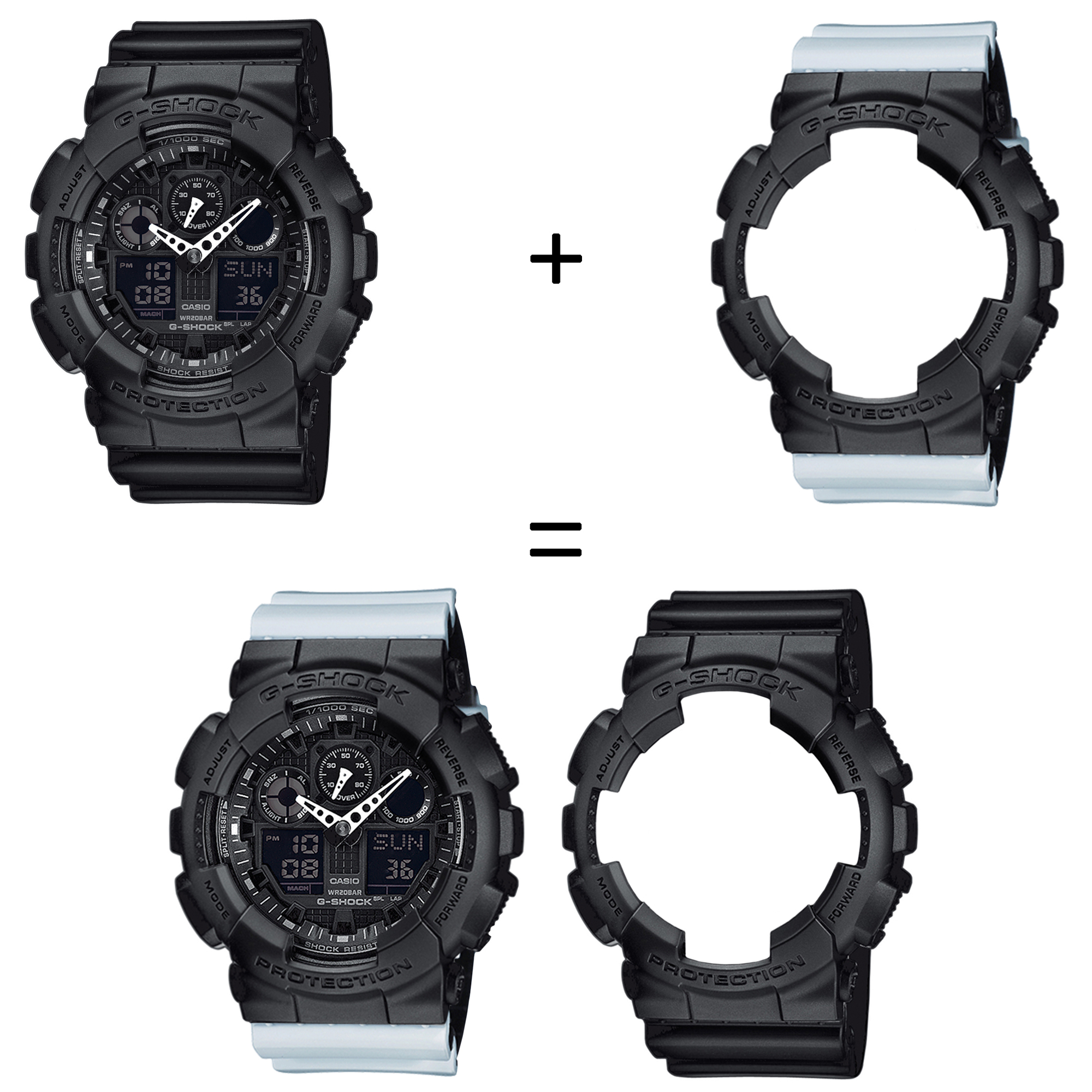 Casio SET GA-100-1A1ER + BEZEL 10358741 + PASEK 10527469 zegarek - miniatura 2