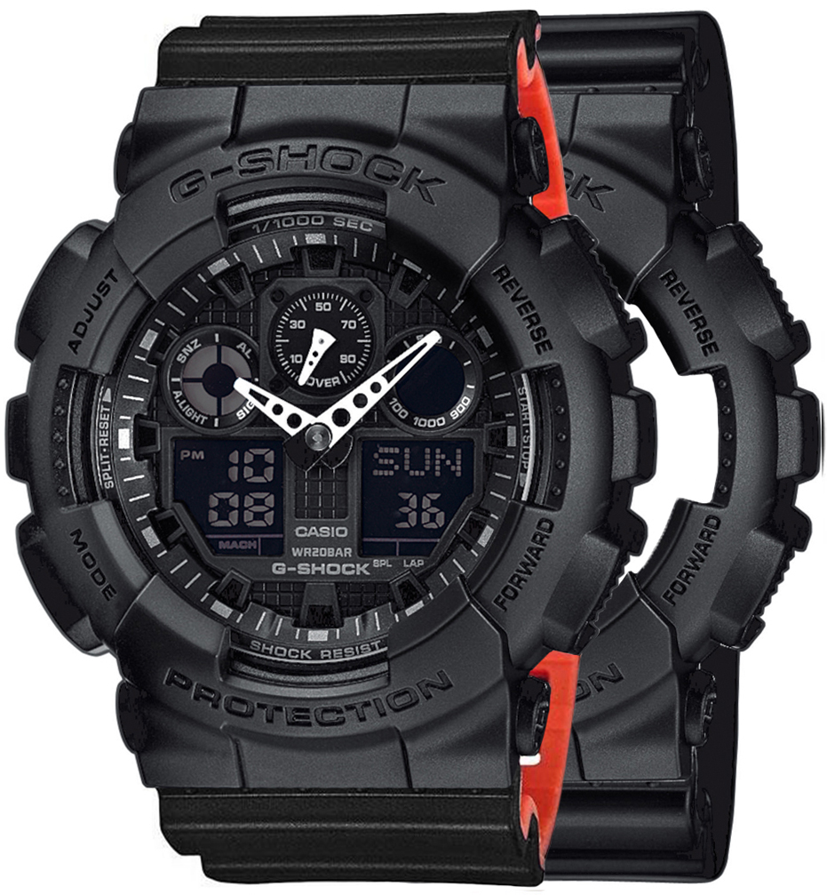  Casio G-SHOCK SET GA-100-1A1ER + BEZEL 10358741 + PASEK 10577142 