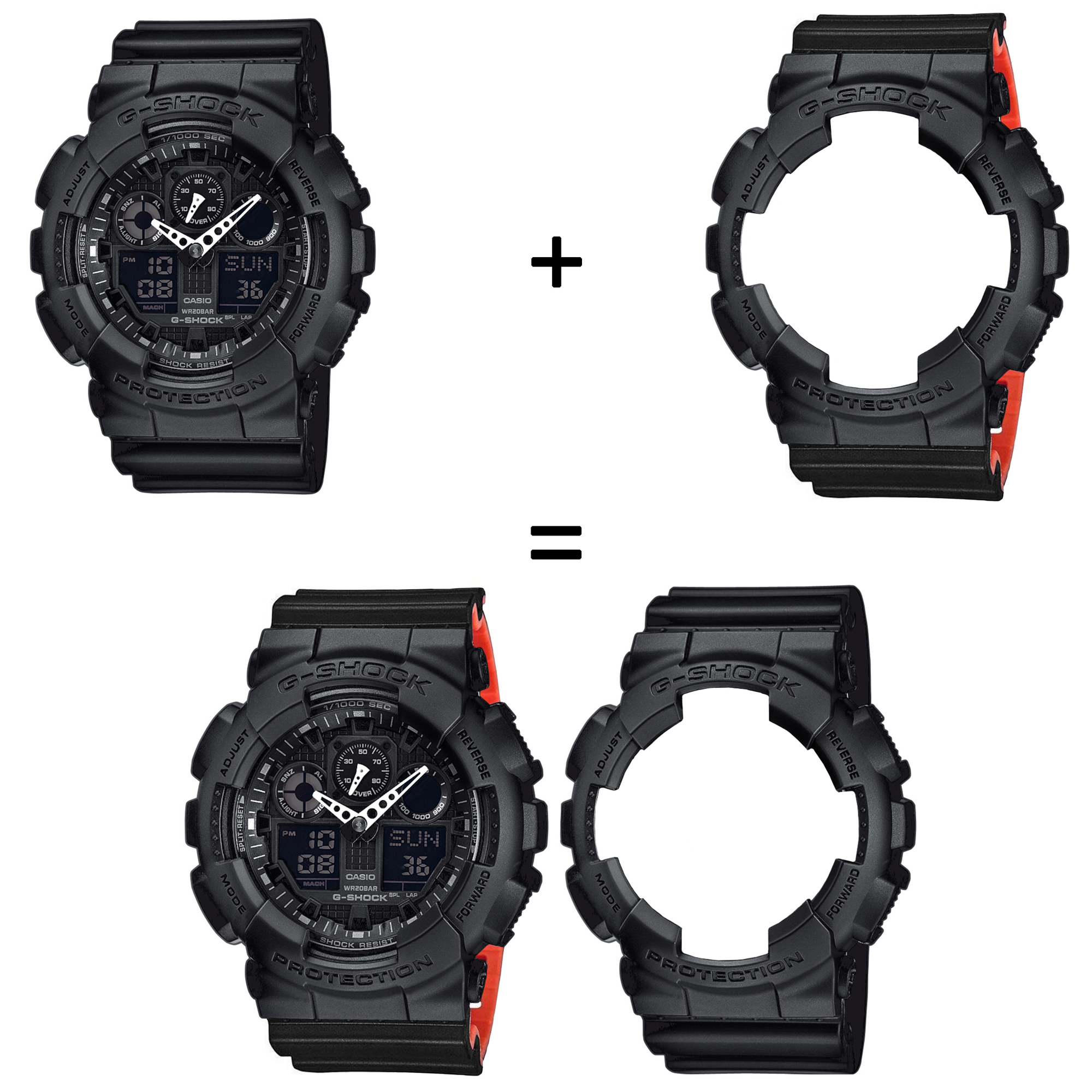 Casio SET GA-100-1A1ER + BEZEL 10358741 + PASEK 10577142 zegarek - miniatura 2