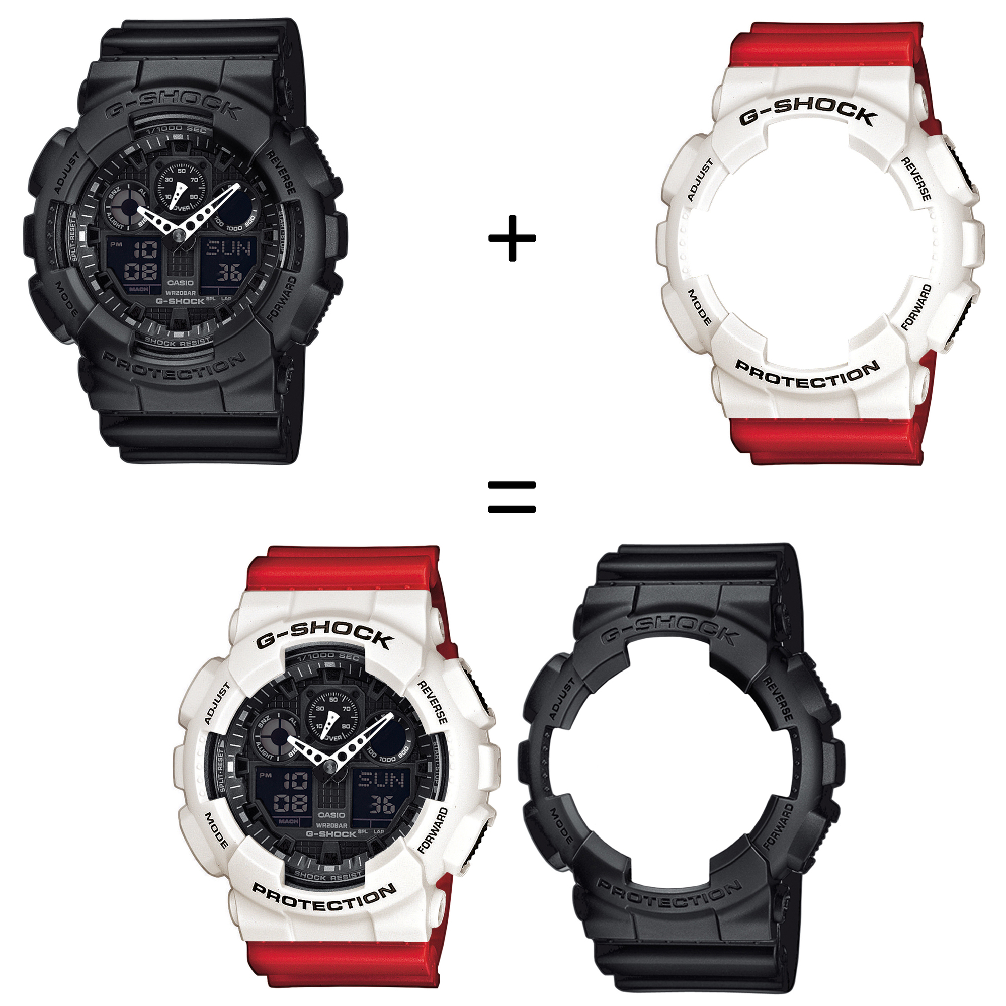 Casio SET GA-100-1A1ER + BEZEL 10395292 + PASEK 10395226 zegarek - miniatura 2