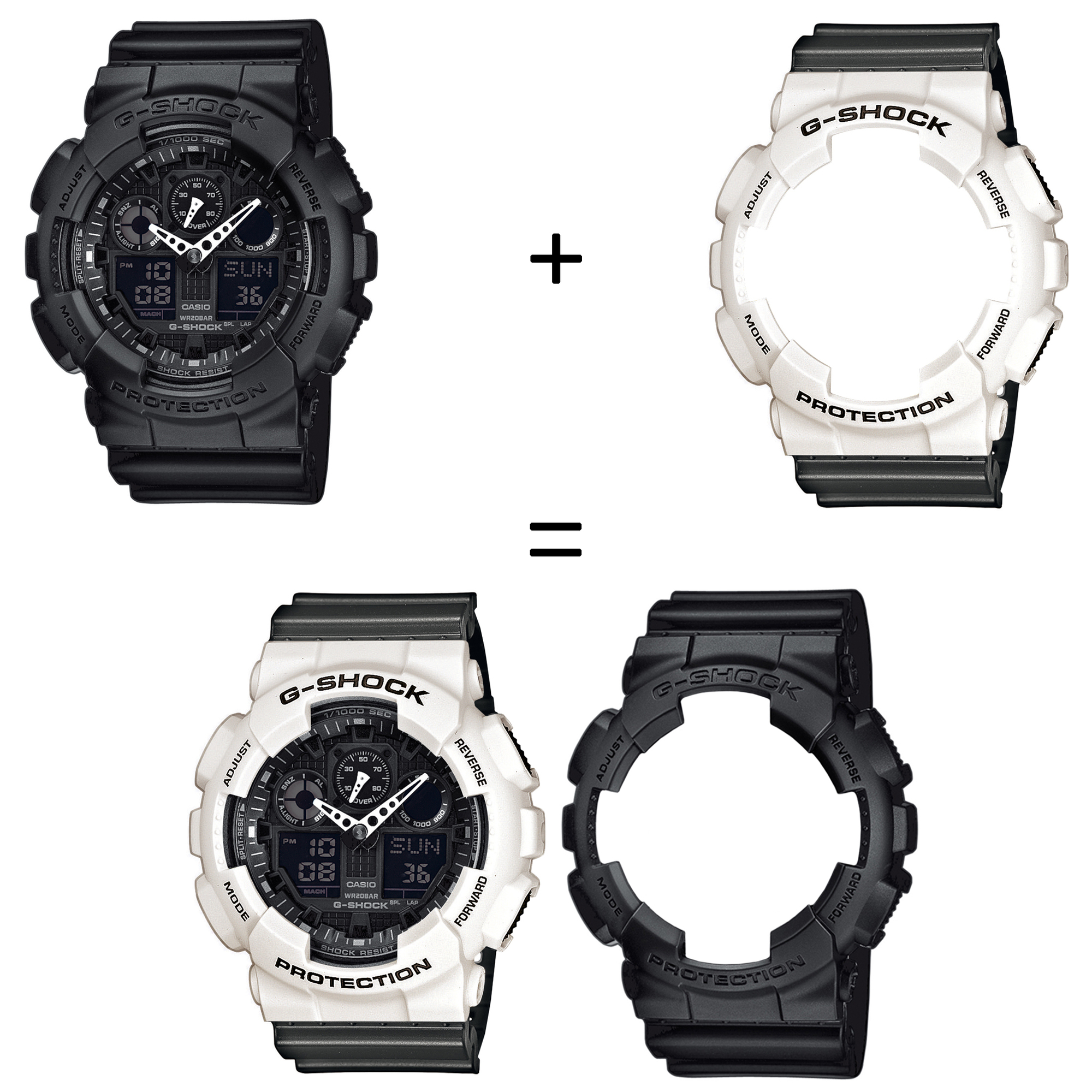 Casio SET GA-100-1A1ER + BEZEL 10395292 + PASEK 10467764 zegarek - miniatura 2