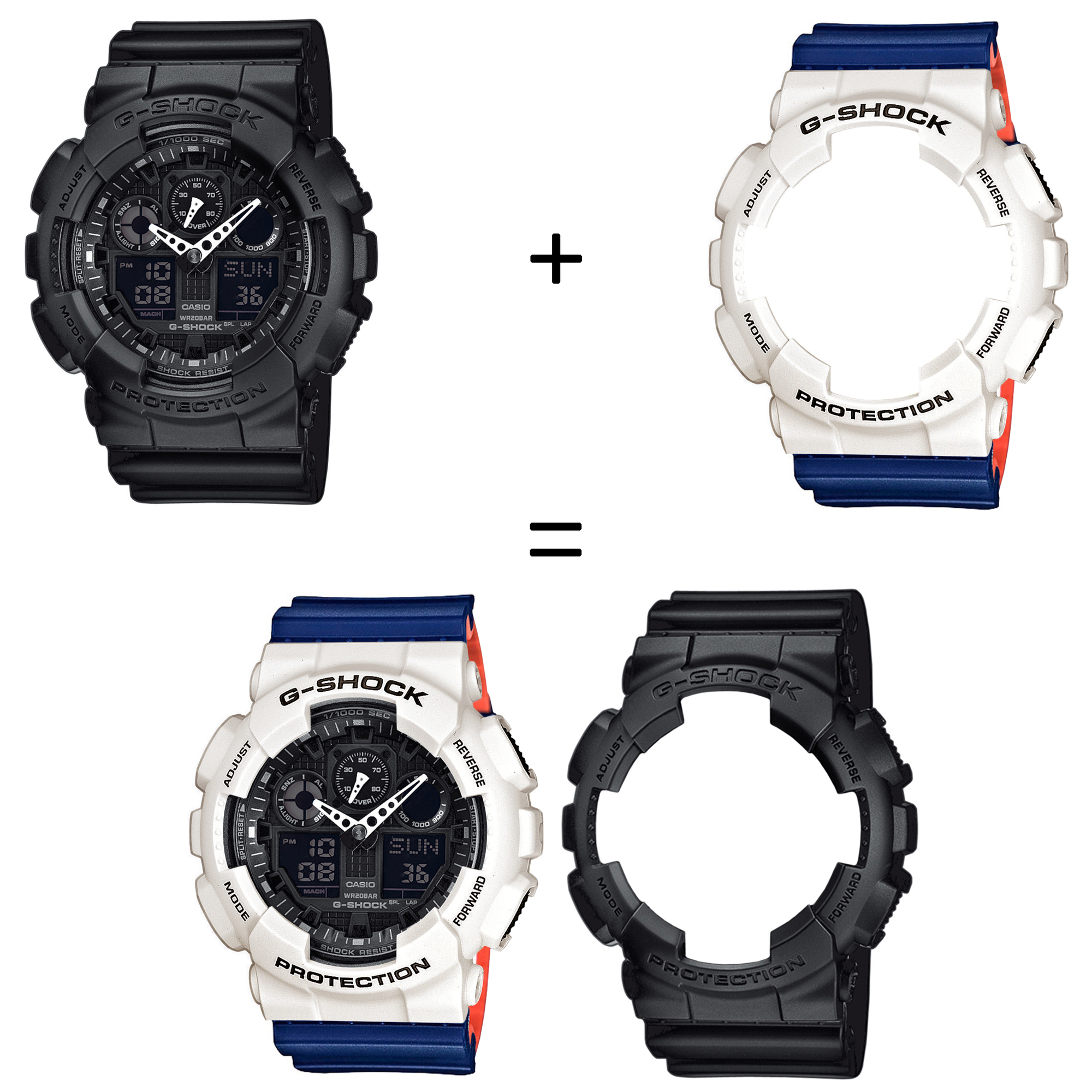 Casio SET GA-100-1A1ER + BEZEL 10395292 + PASEK 10527467 zegarek - miniatura 2