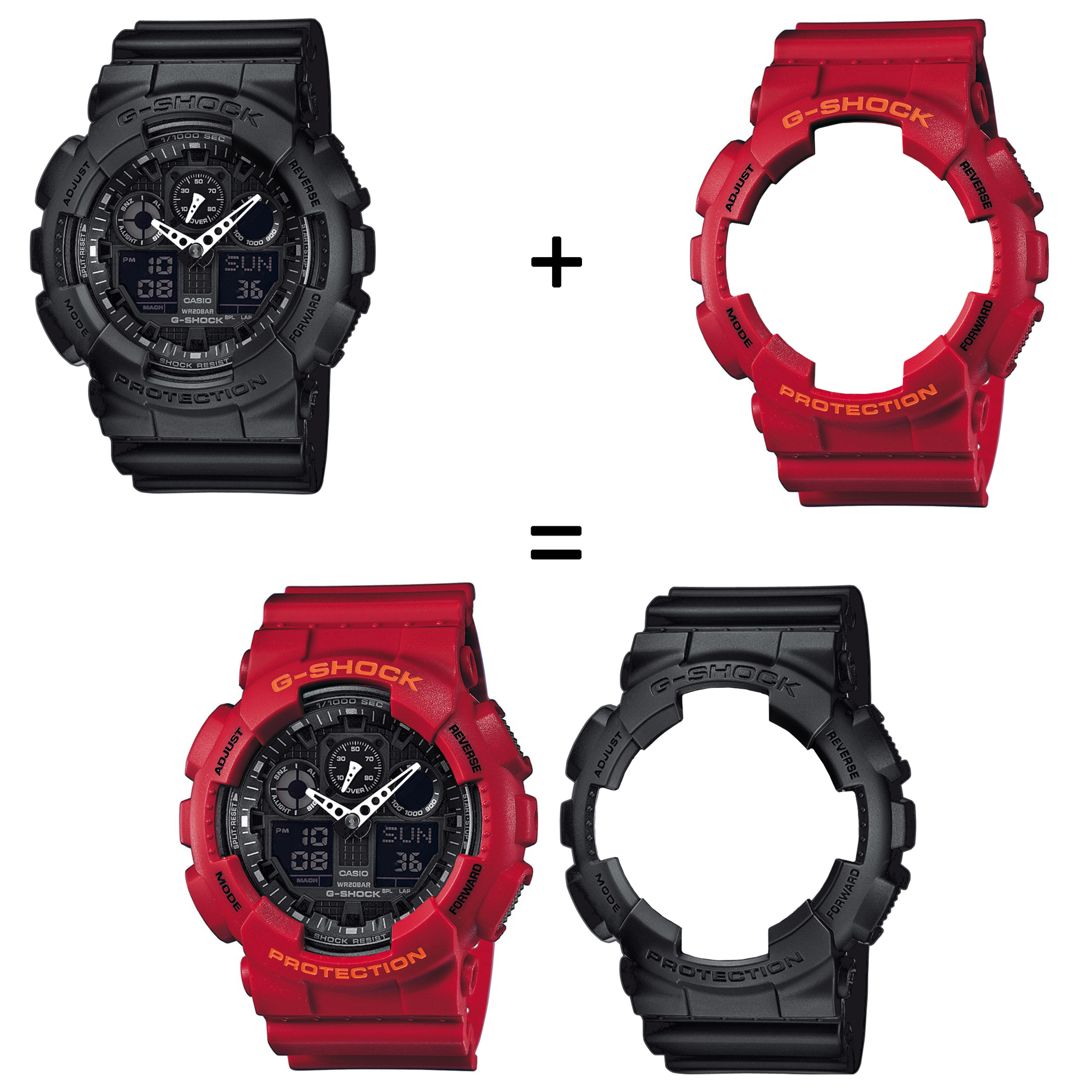 Casio SET GA-100-1A1ER + BEZEL 10441433 + PASEK 10395226 zegarek - miniatura 2