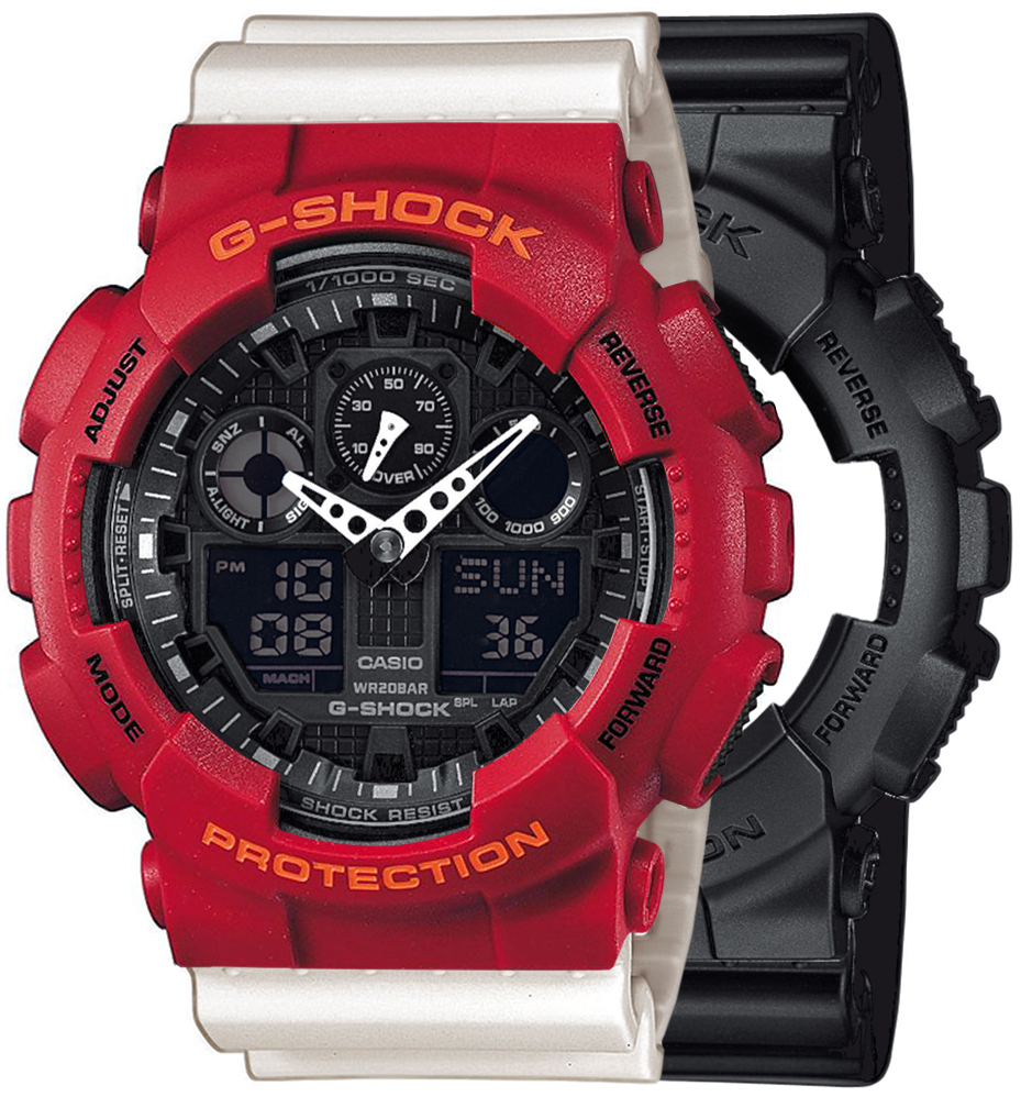 Casio G-SHOCK SET GA-100-1A1ER + BEZEL 10441433 + PASEK 10395227 