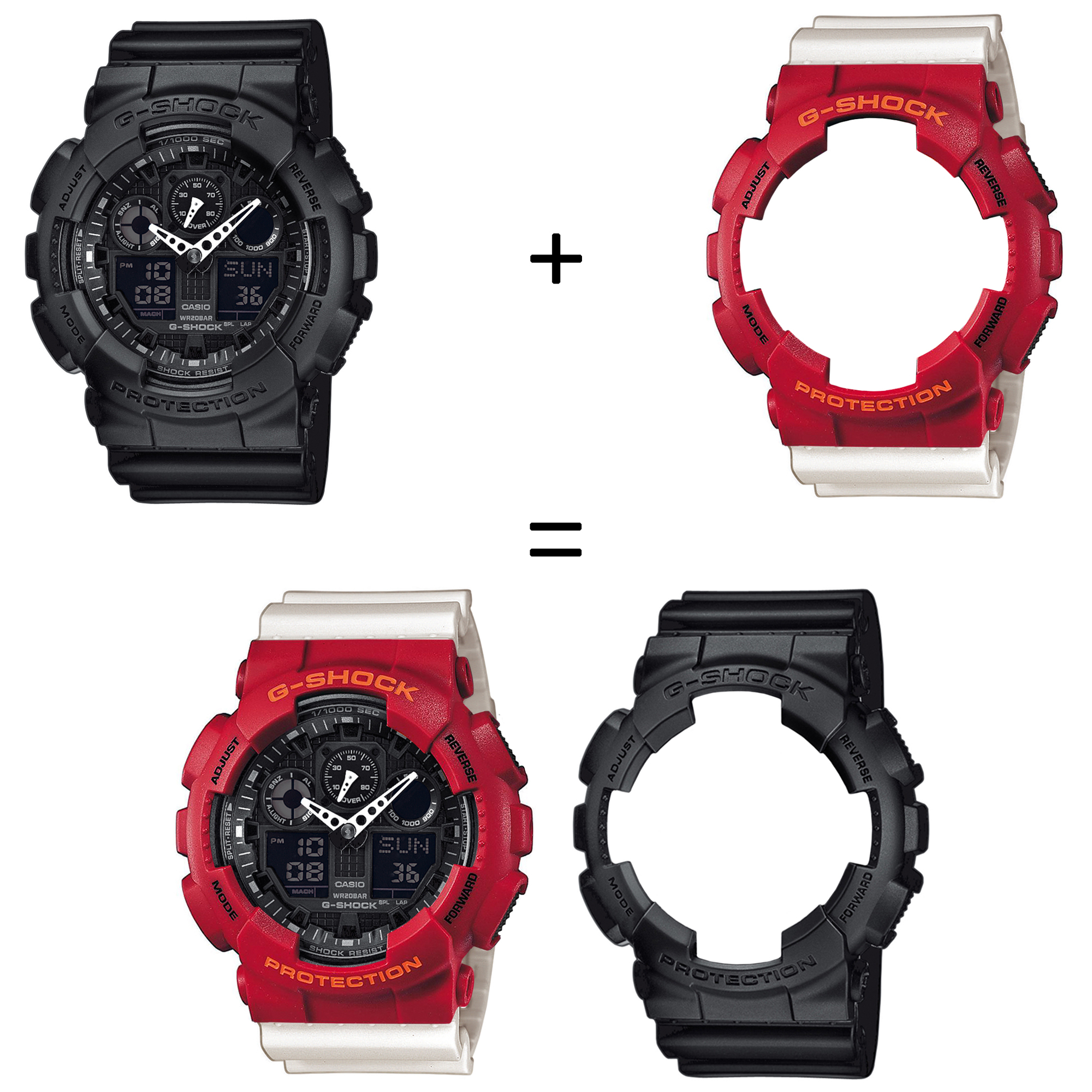 Casio SET GA-100-1A1ER + BEZEL 10441433 + PASEK 10395227 zegarek - miniatura 2