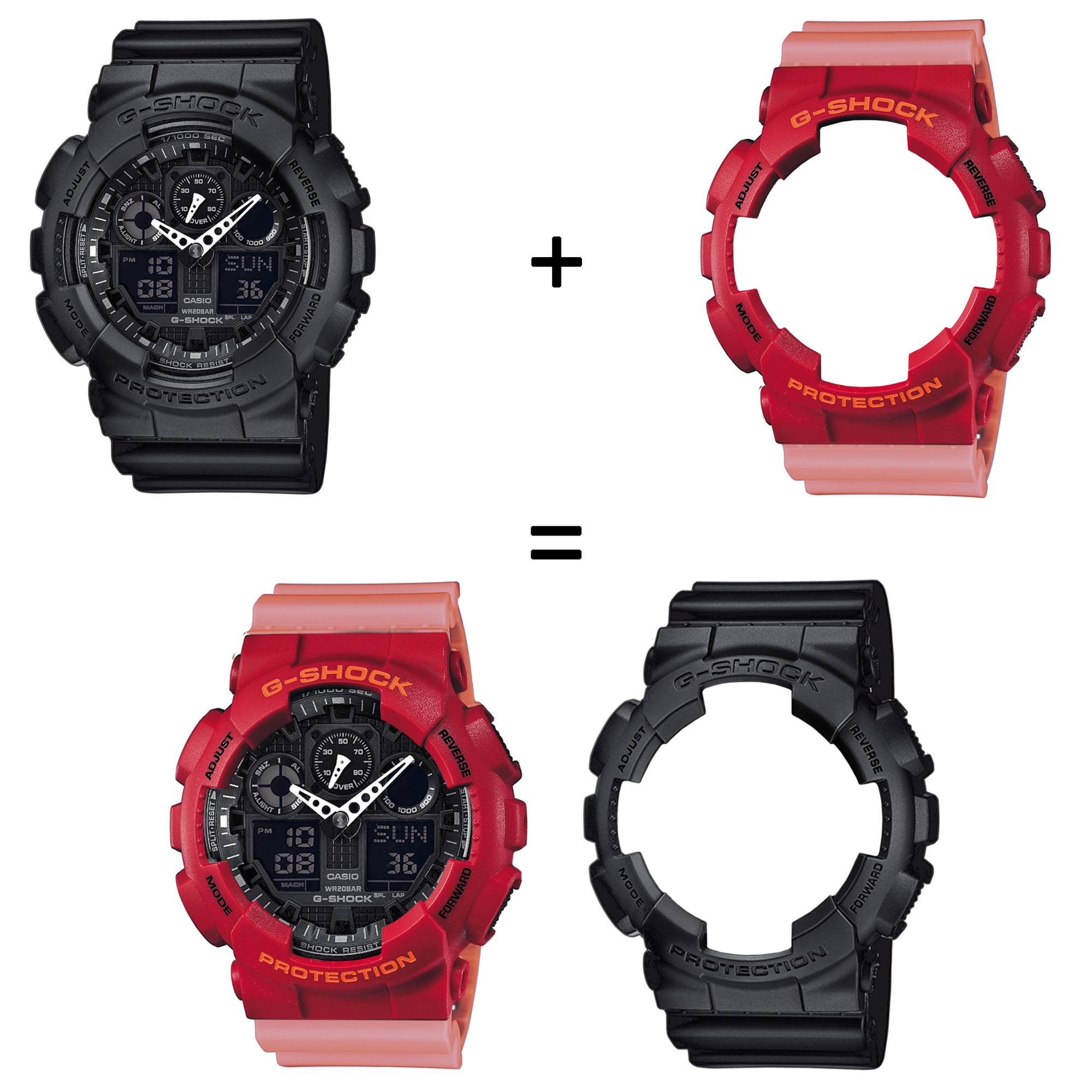 Casio SET GA-100-1A1ER + BEZEL 10441433 + PASEK 10498150 zegarek - miniatura 2
