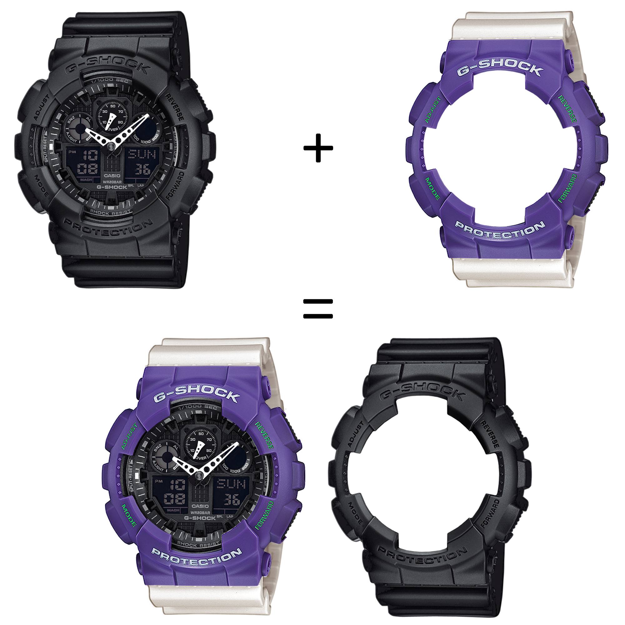 Casio SET GA-100-1A1ER + BEZEL 10498250 + PASEK 10395227 zegarek - miniatura 2