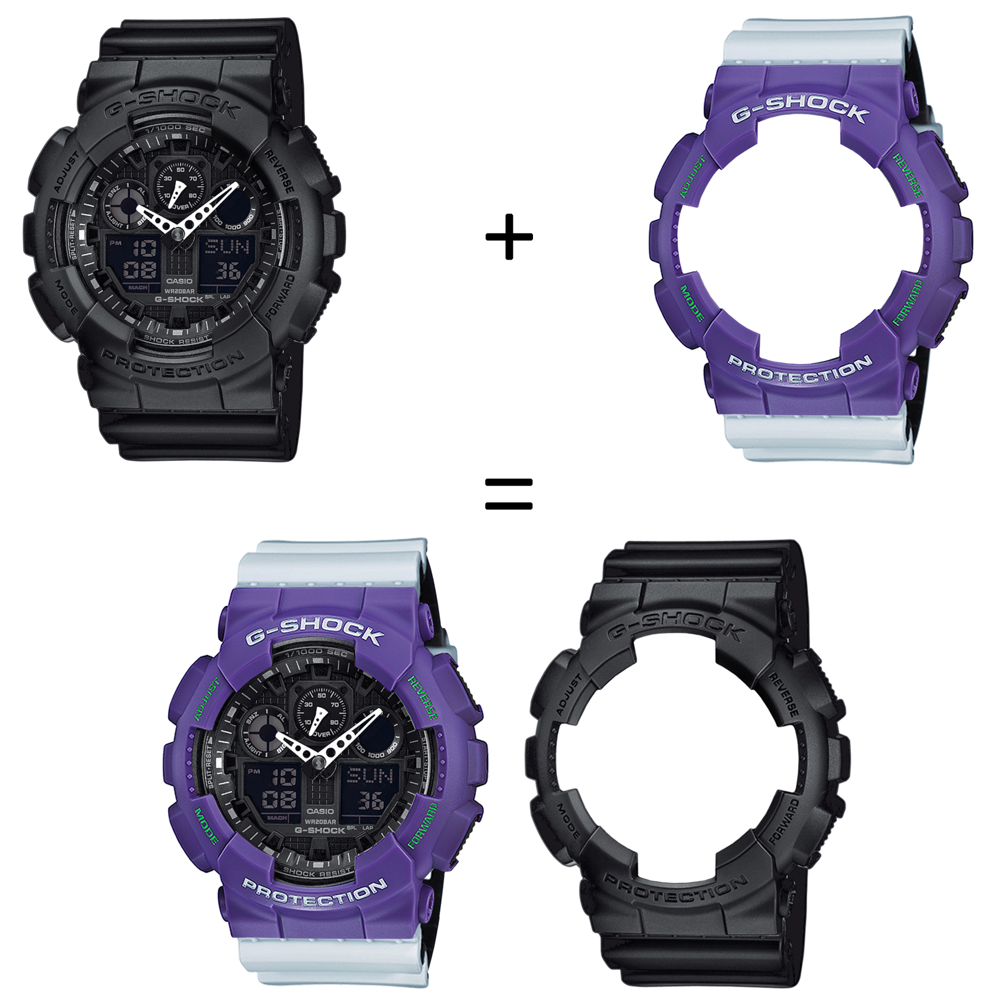 Casio SET GA-100-1A1ER + BEZEL 10498250 + PASEK 10527469 zegarek - miniatura 2
