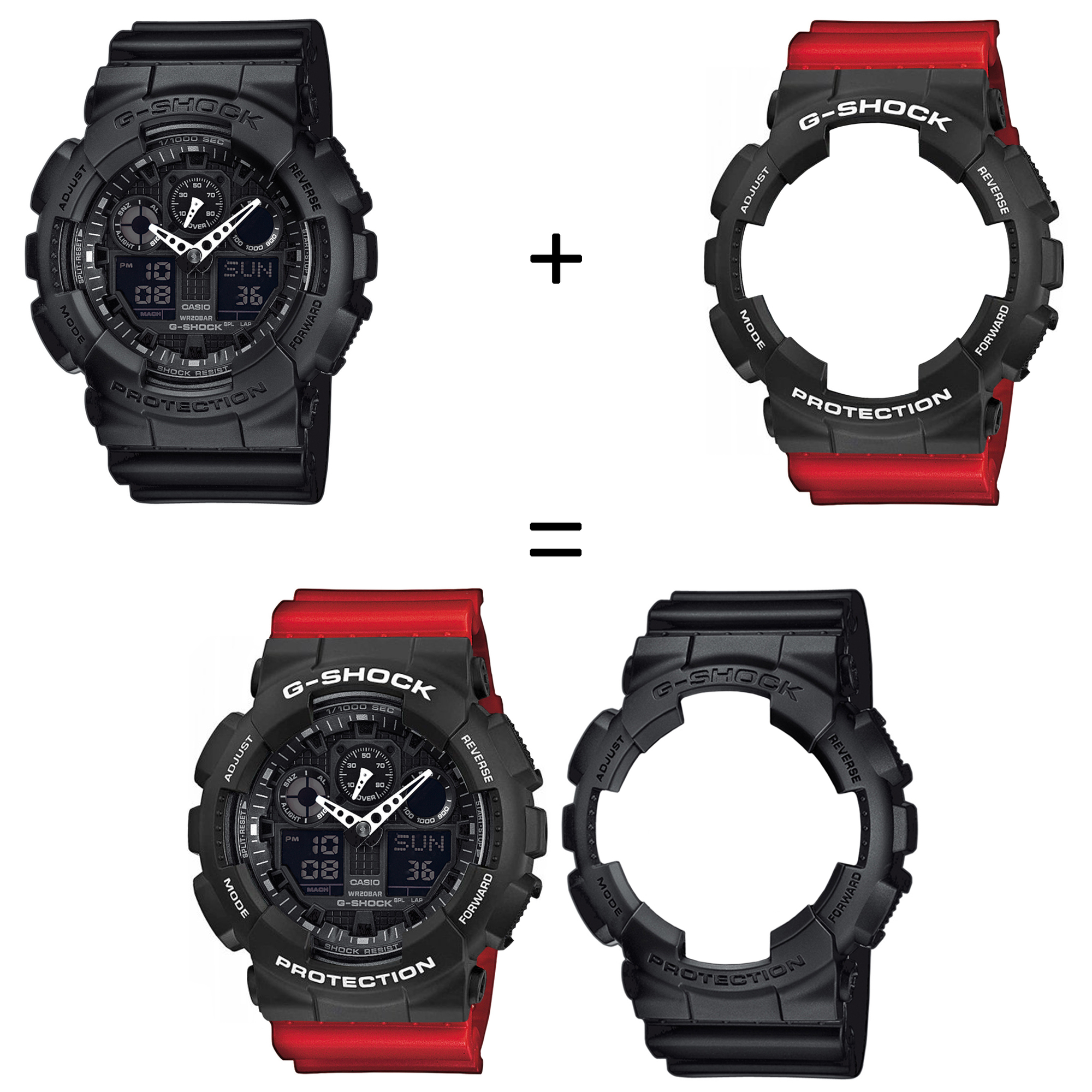 Casio SET GA-100-1A1ER + BEZEL 10508136 + PASEK 10395226 zegarek - miniatura 2