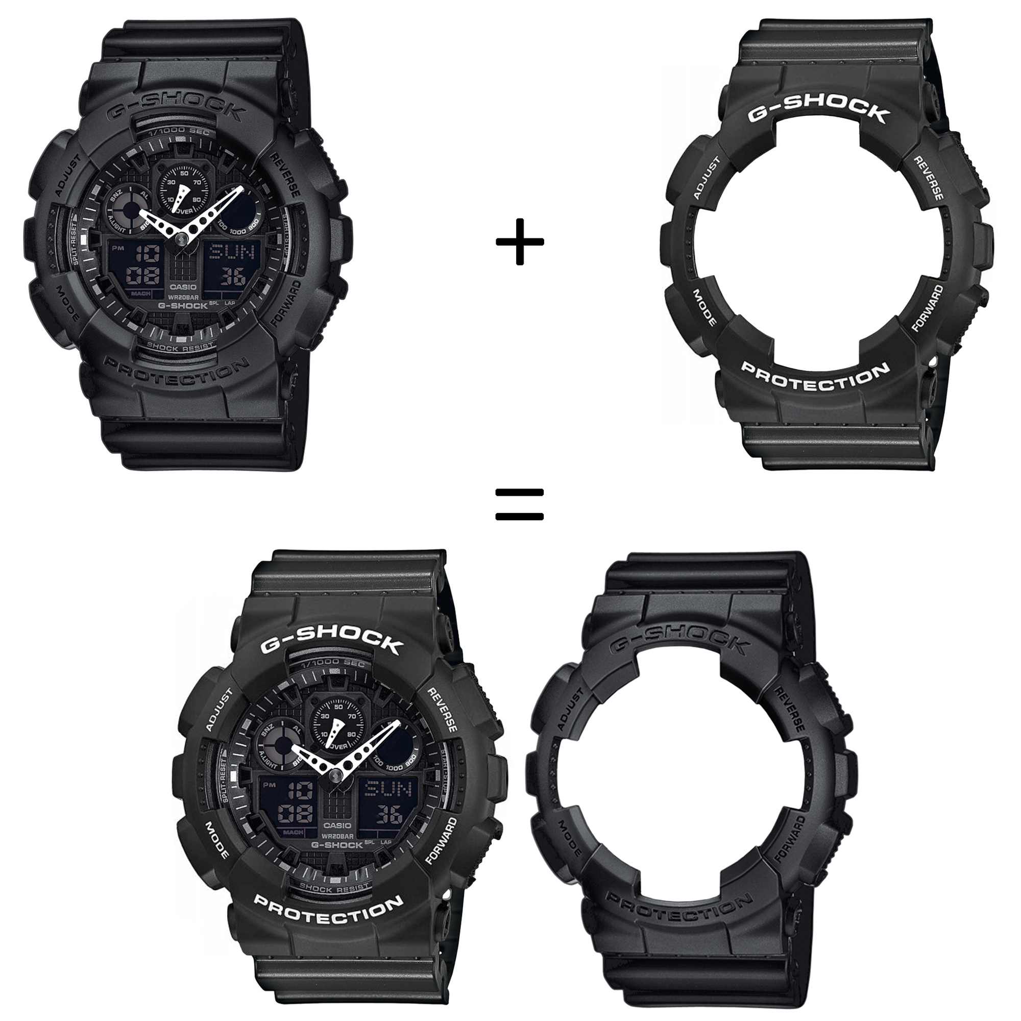 Casio SET GA-100-1A1ER + BEZEL 10508136 + PASEK 10467764 zegarek - miniatura 2