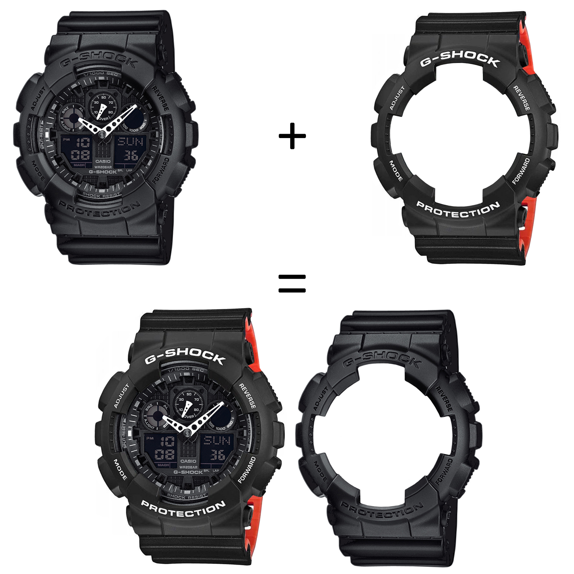 Casio SET GA-100-1A1ER + BEZEL 10508136 + PASEK 10577142 zegarek - miniatura 2