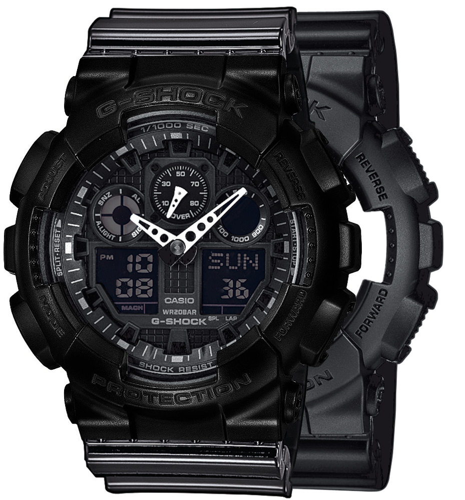  Casio G-SHOCK SET GA-100-1A1ER + BEZEL 10523429 + PASEK 10378391 