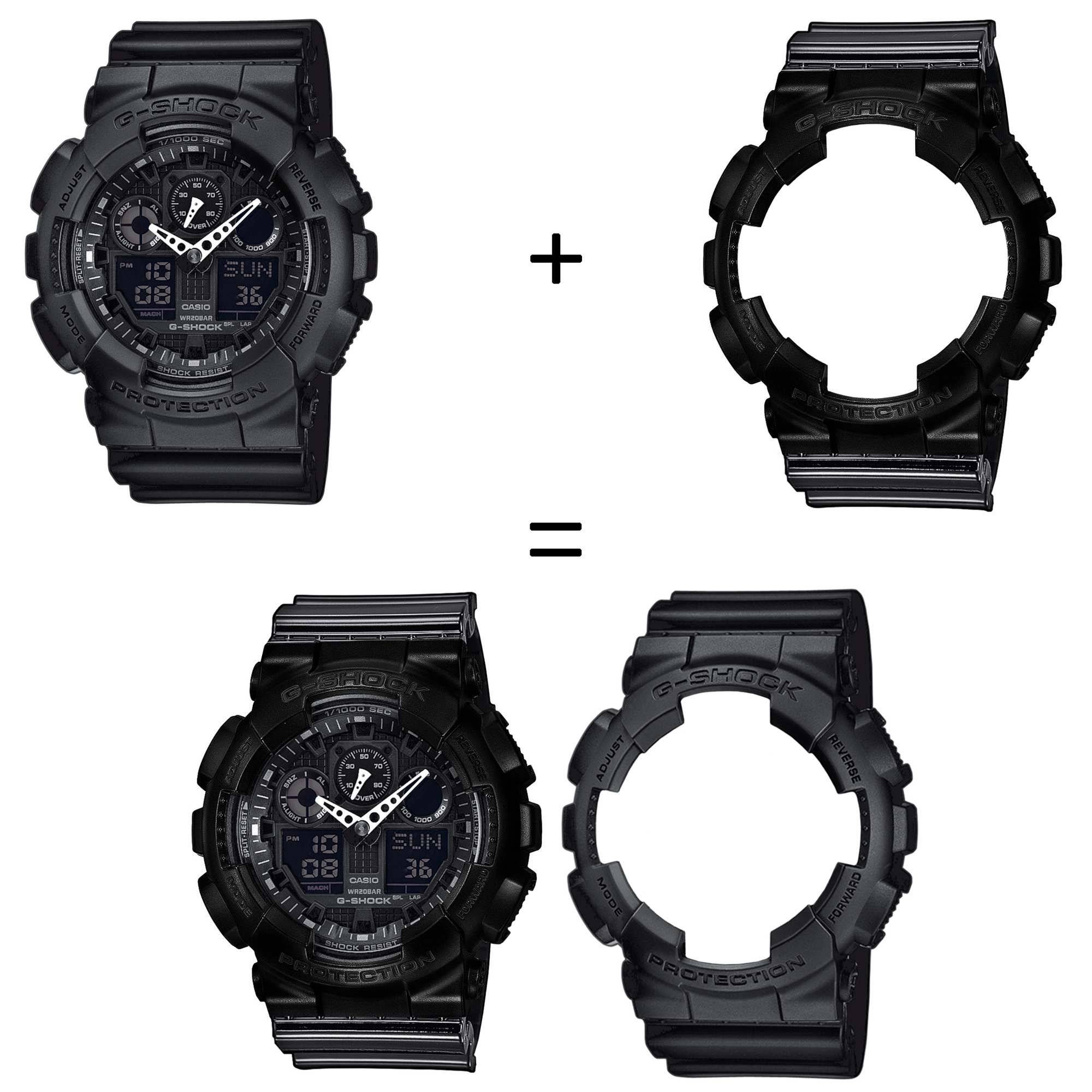 Casio SET GA-100-1A1ER + BEZEL 10523429 + PASEK 10378391 zegarek - miniatura 2