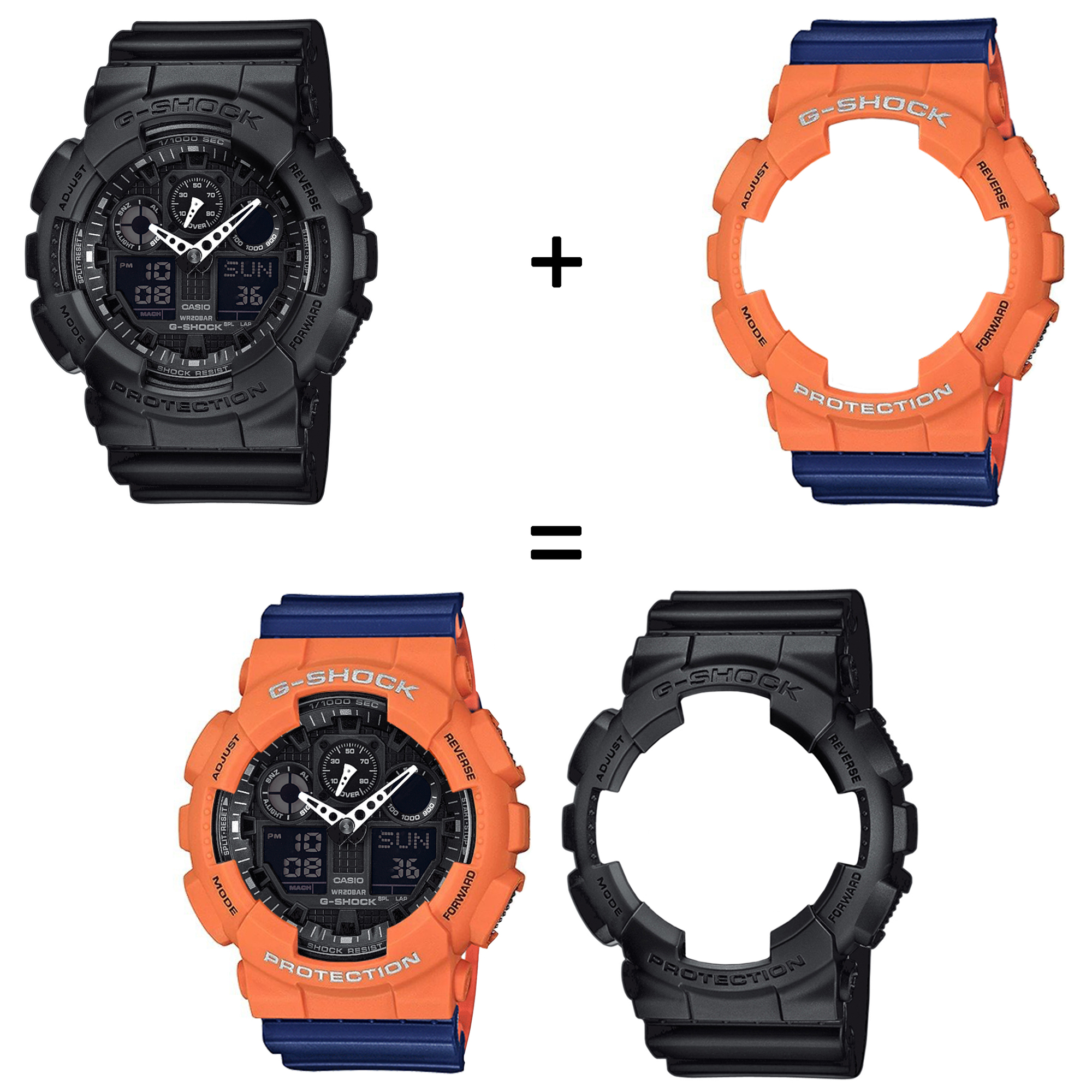 Casio SET GA-100-1A1ER + BEZEL 10589006 + PASEK 10527467 zegarek - miniatura 2